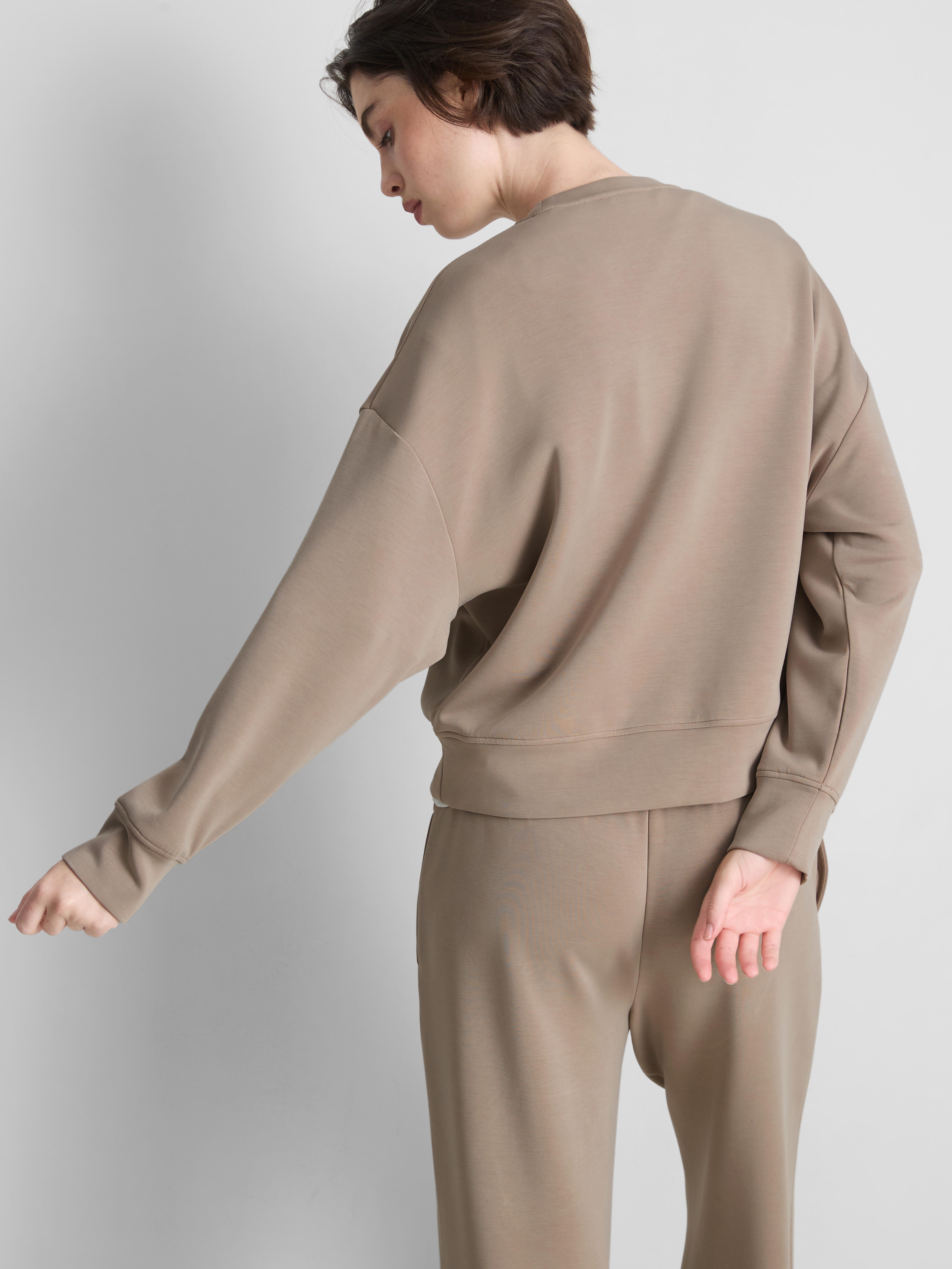 Sweatshirt van modalmix met ronde hals