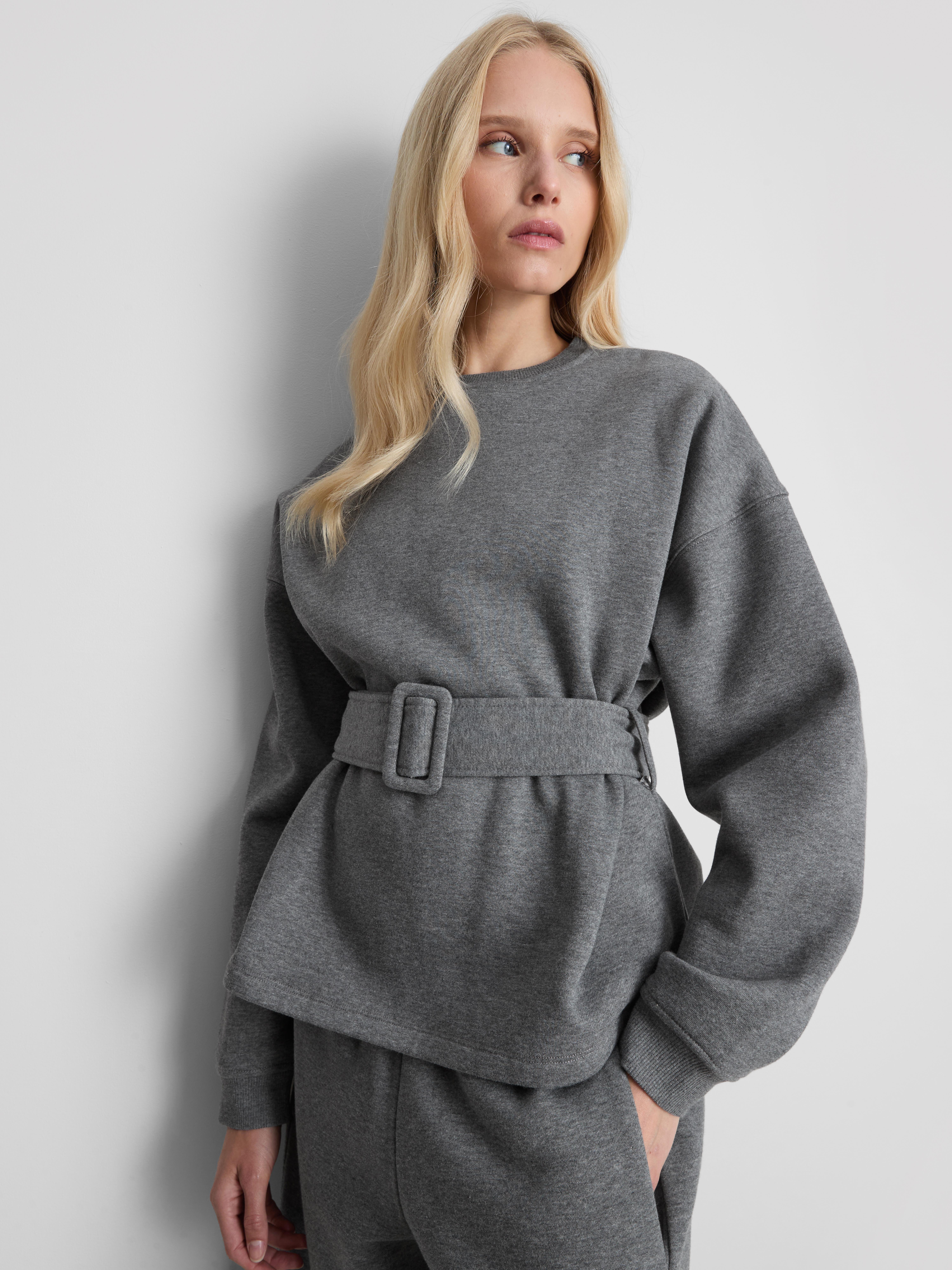 By Coleen Cotton Rich Belted Sweatshirt