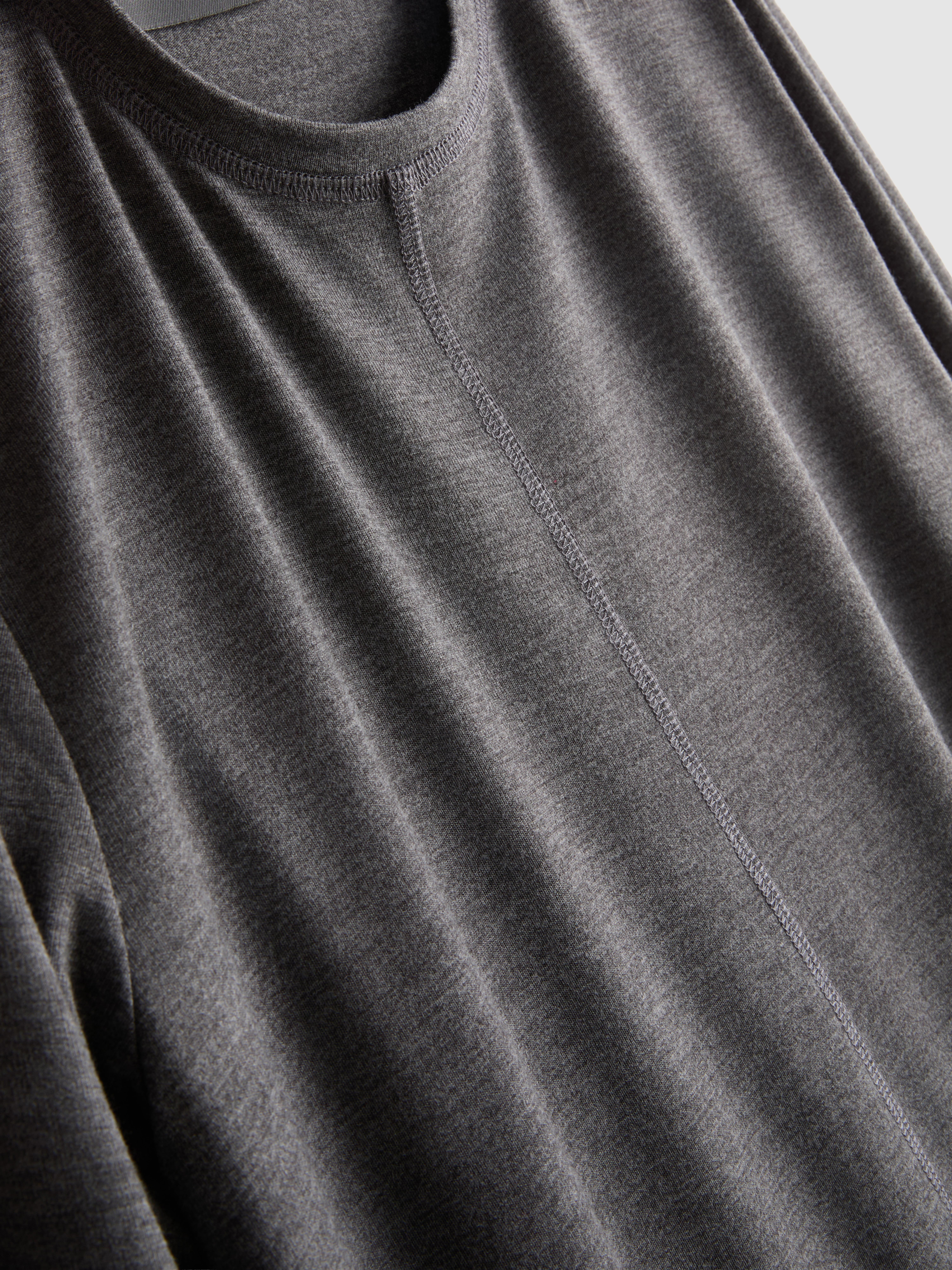 Longline Curved Hem Long Sleeve Top