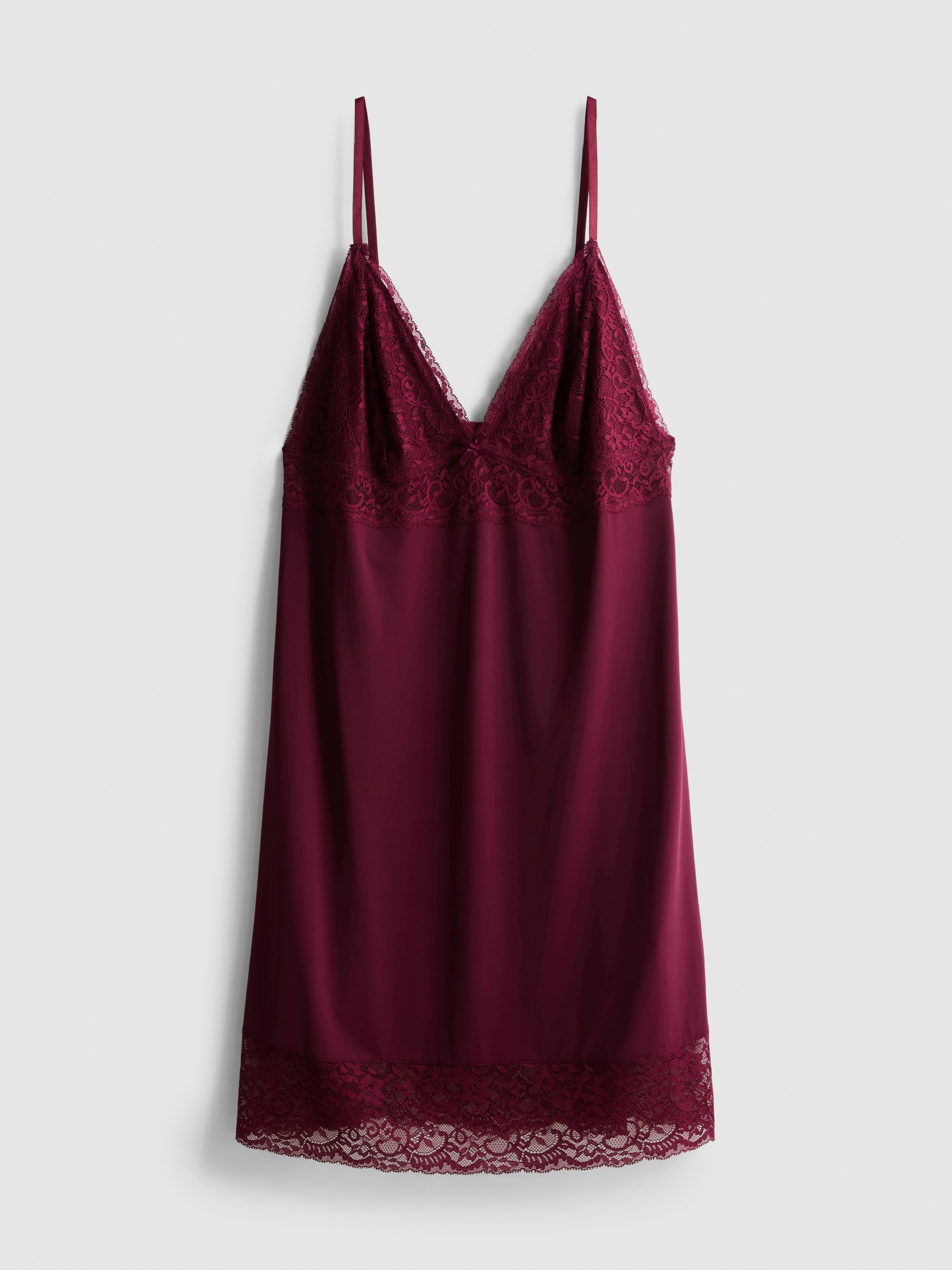 Mini Lace Chemise Wine