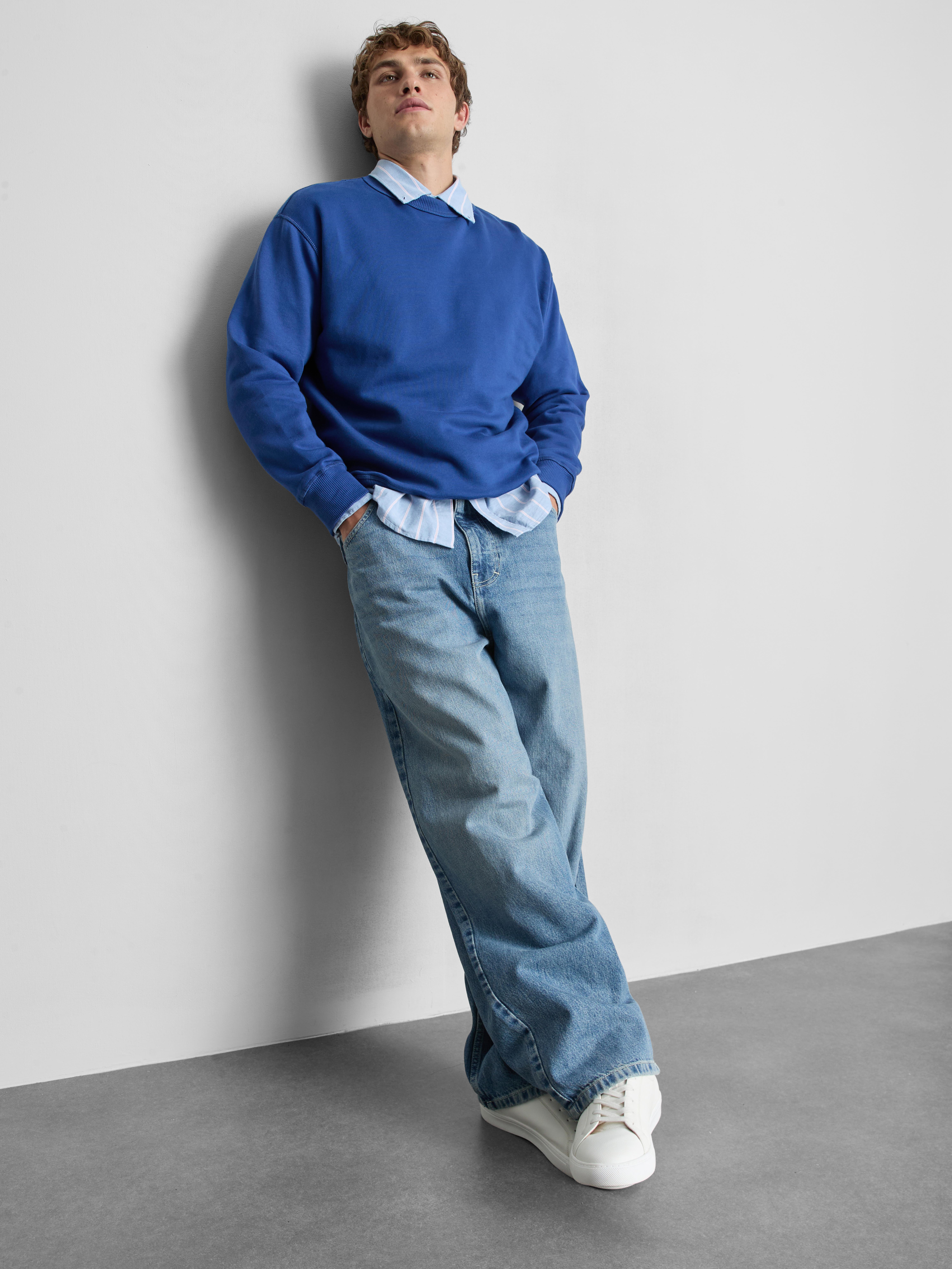 Cotton Rich Oversized Crew Neck Sweatshirt