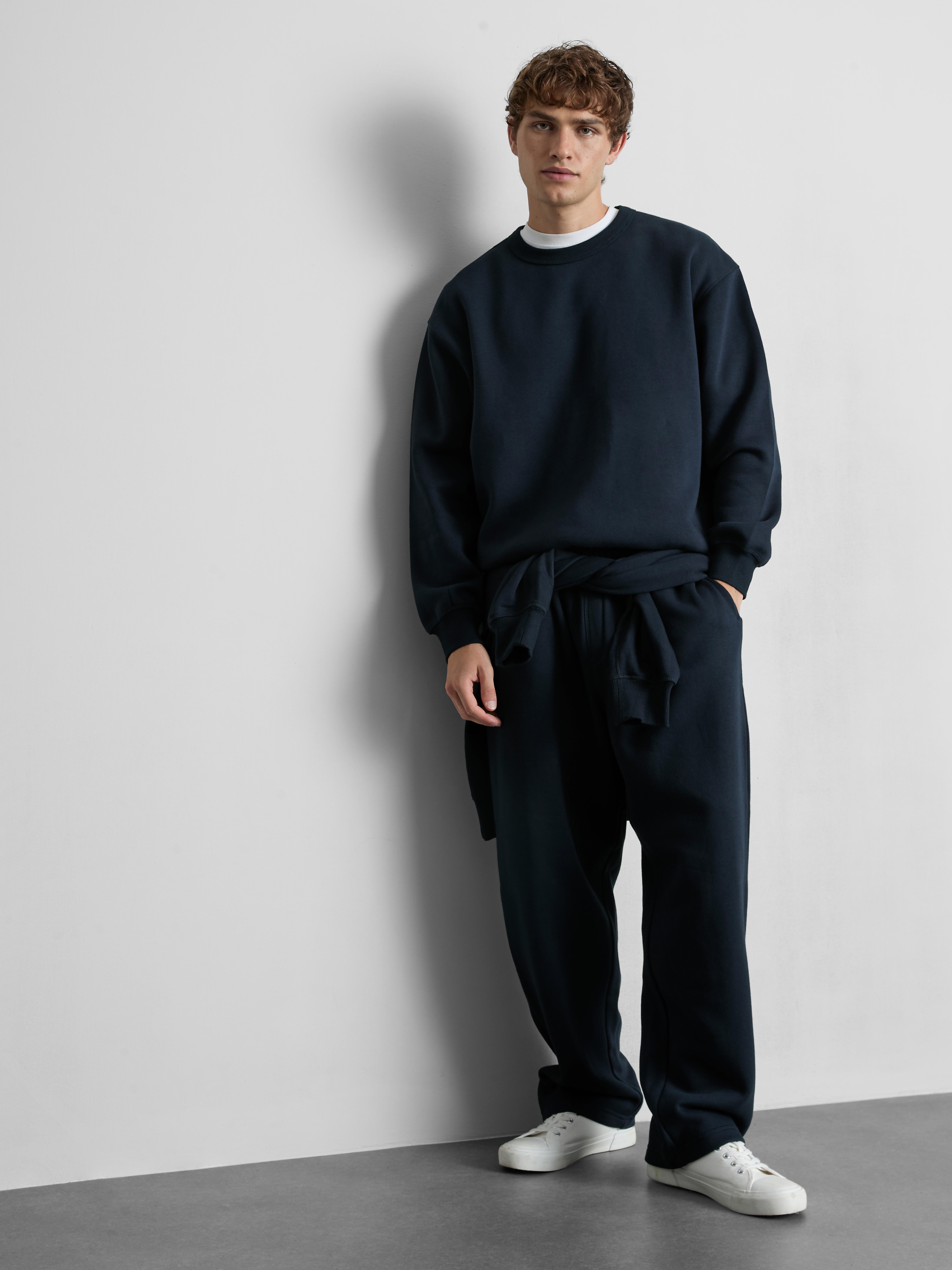 Sweat-shirt oversize en coton à col ras-du-cou