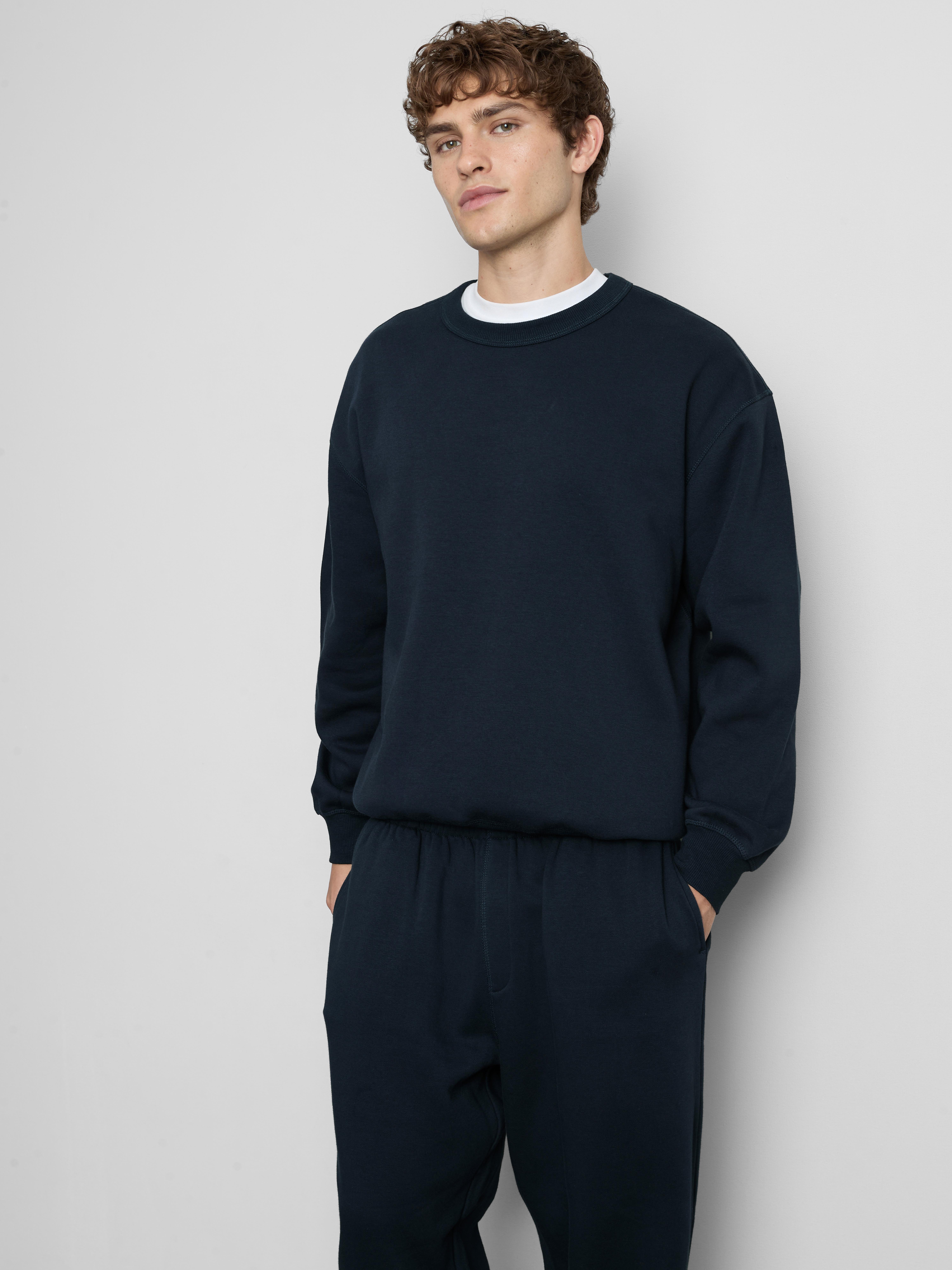 Sweat-shirt oversize en coton à col ras-du-cou