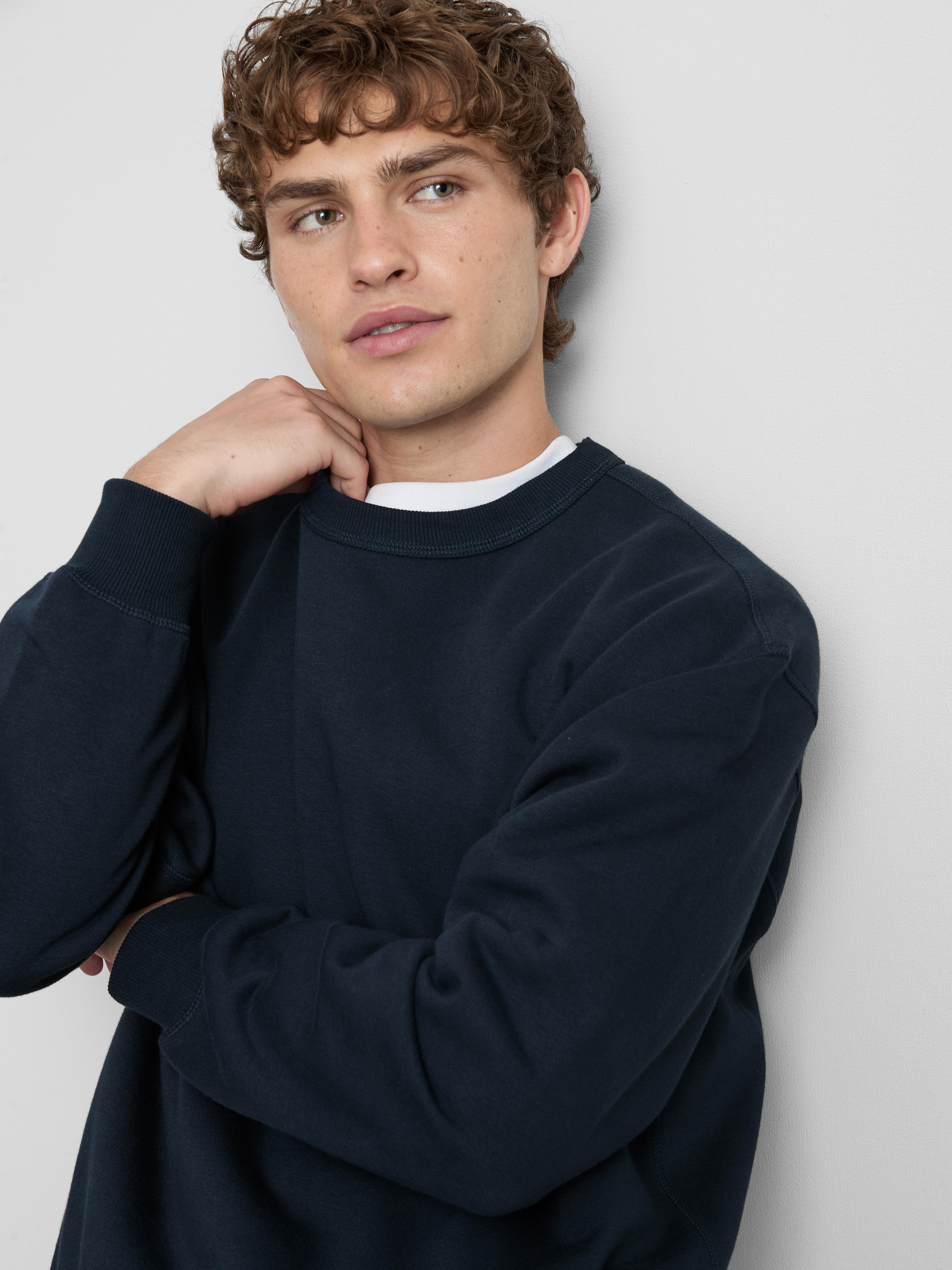 Sweat-shirt oversize en coton à col ras-du-cou