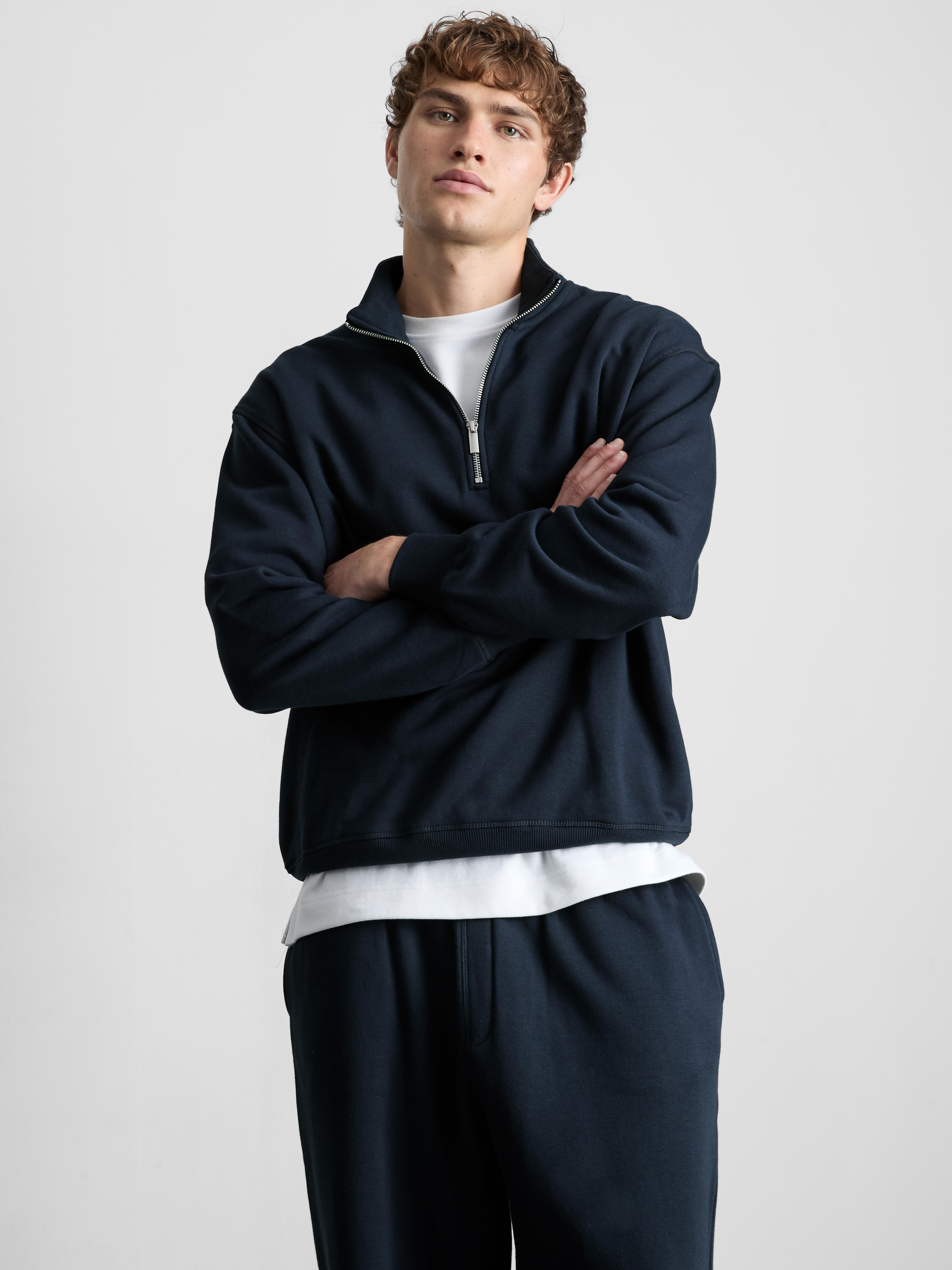 Sweatshirt met halve rits