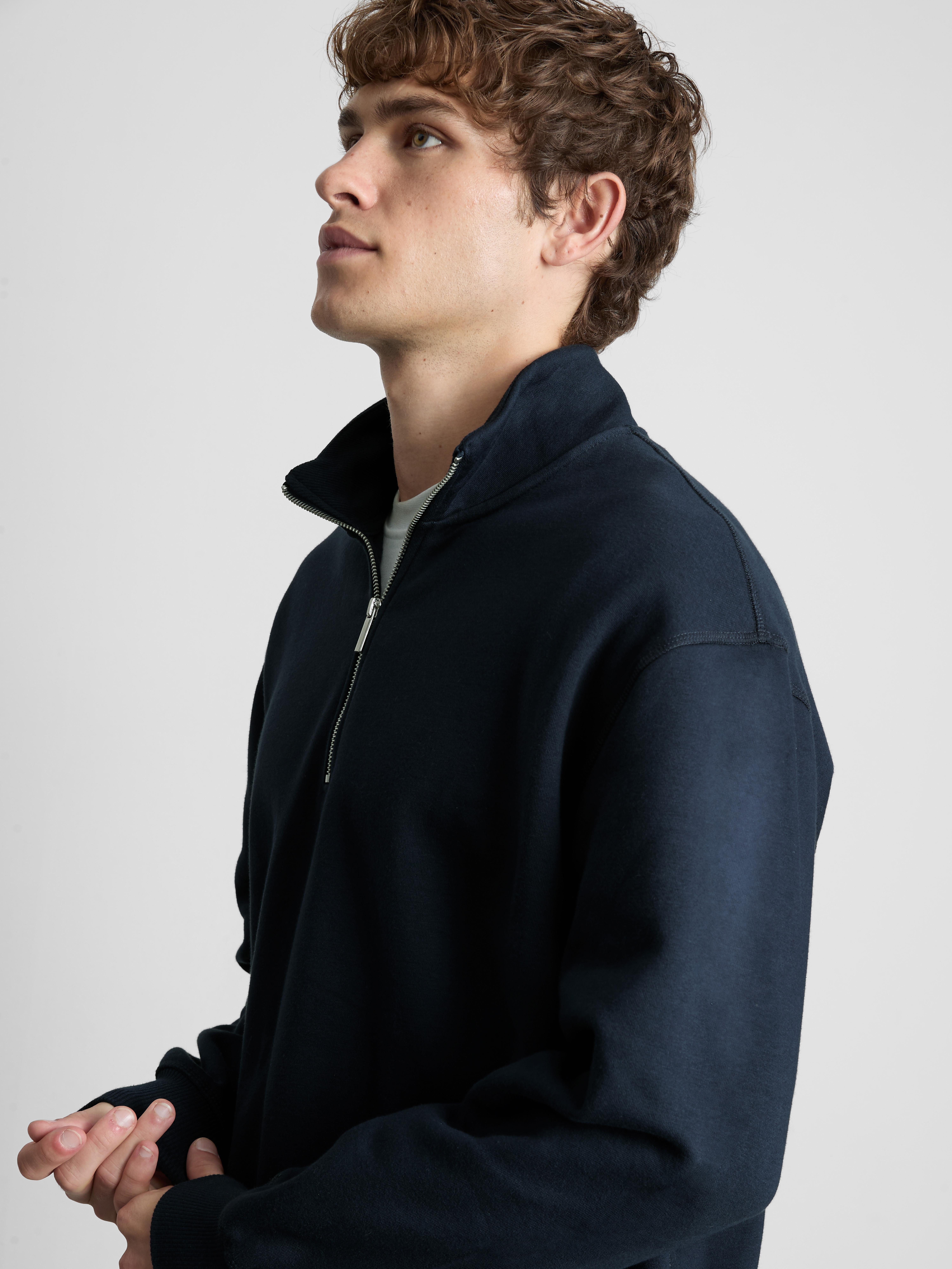 Sweatshirt met halve rits