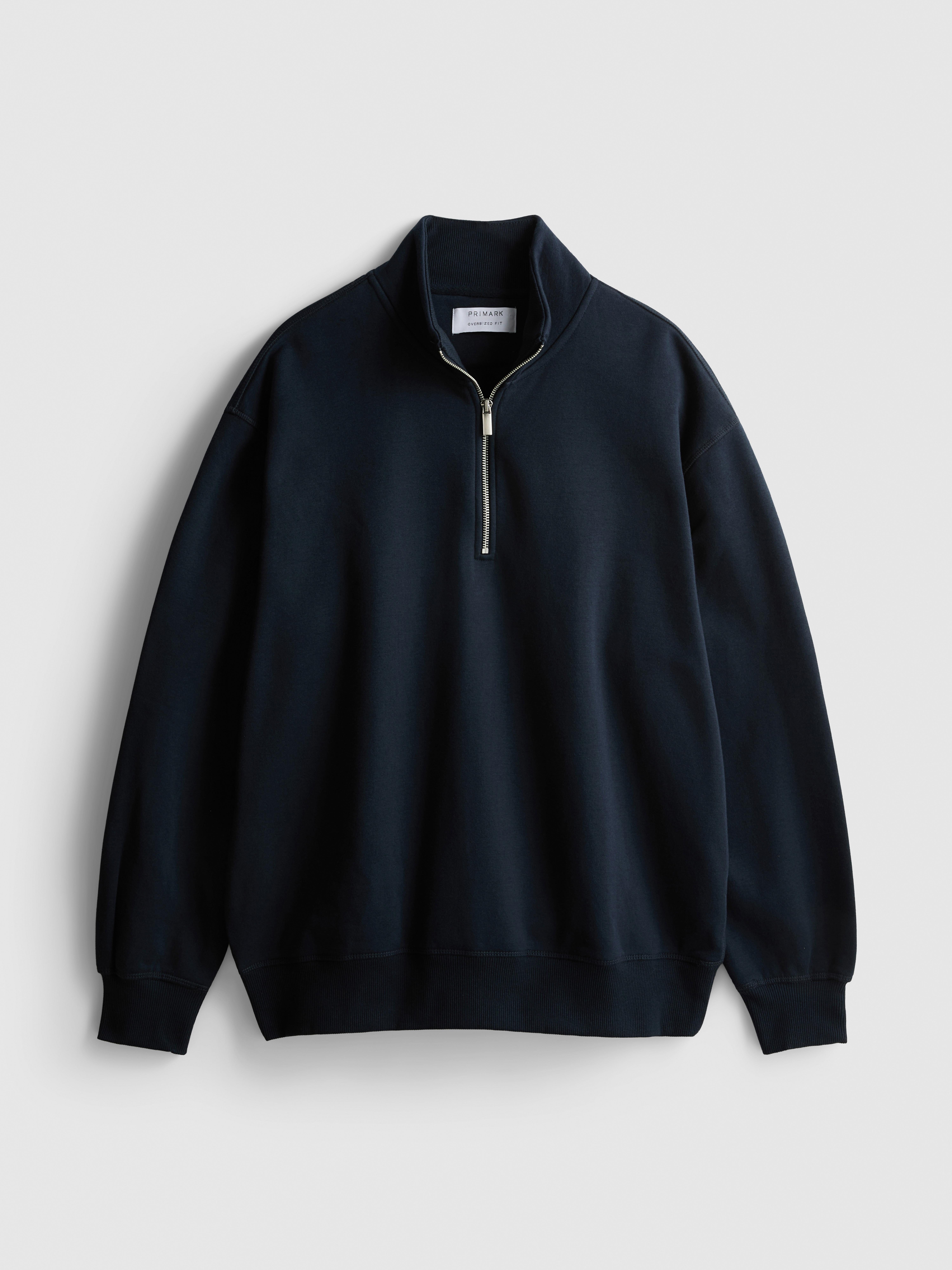 Men's Black Half-Zip Sweatshirt | Primark