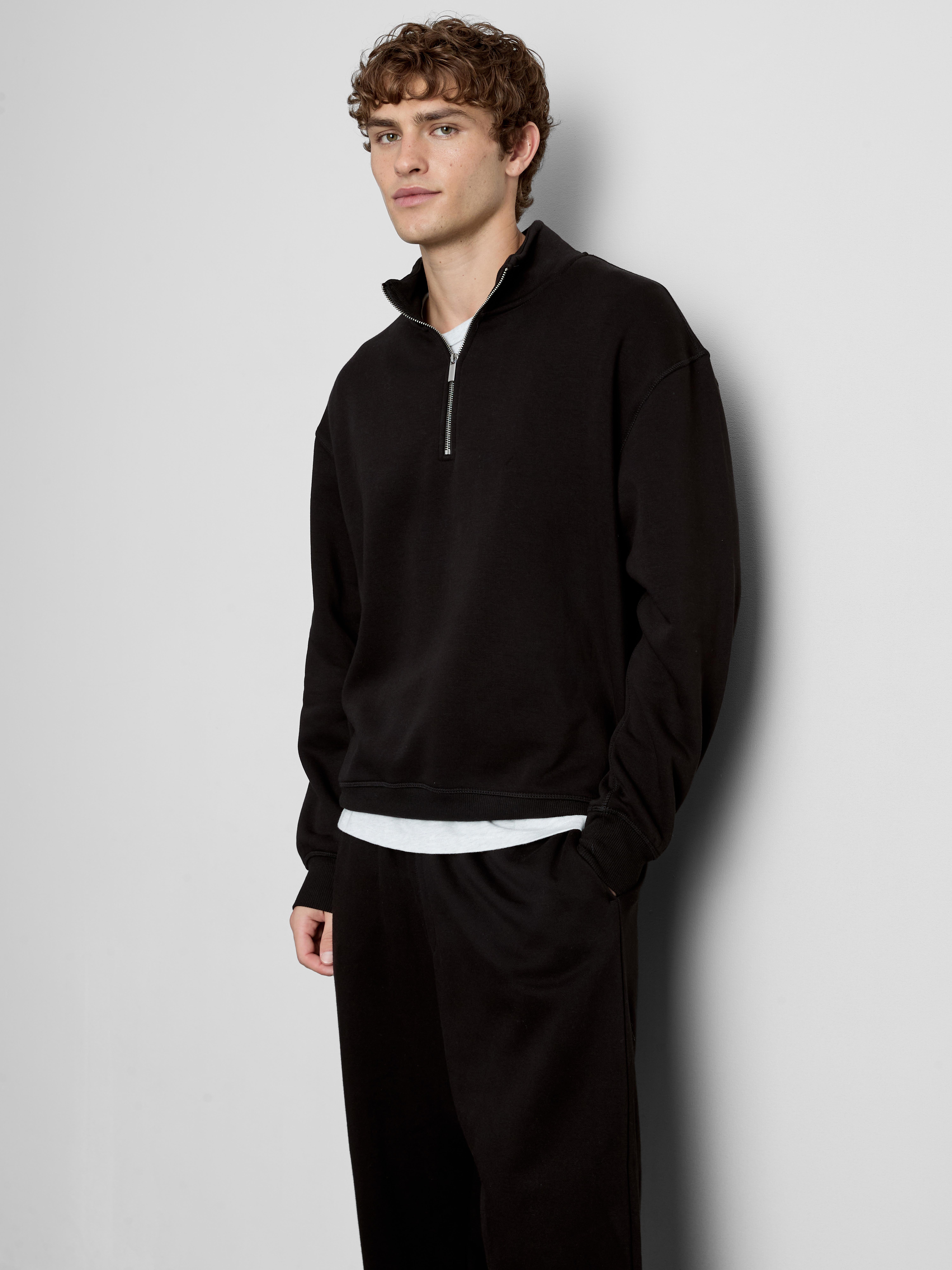 Men's Black Half-Zip Sweatshirt | Primark