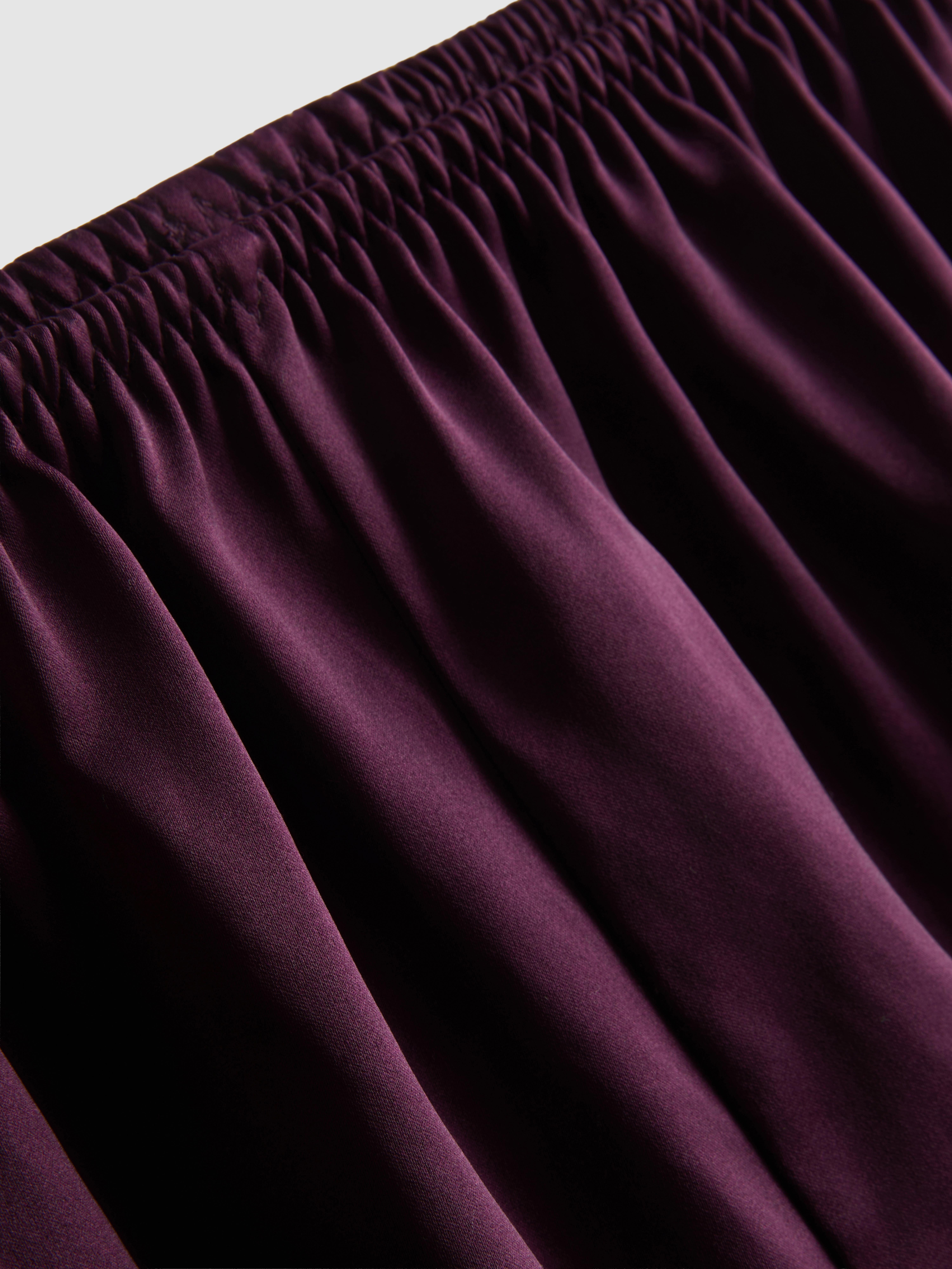 Lace Trim Satin-Look Tap Pants