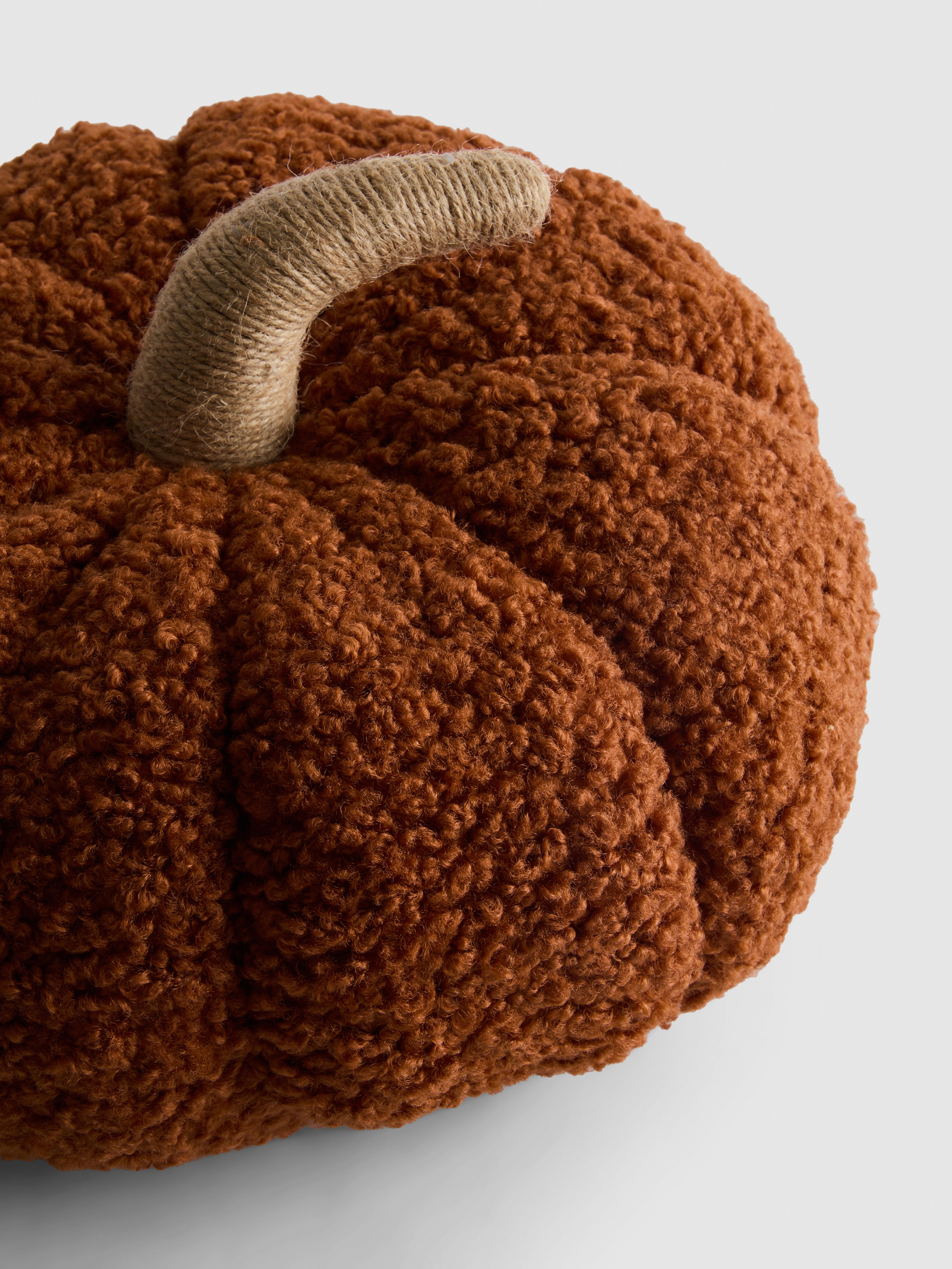 Décoration citrouille en tissu bouclé