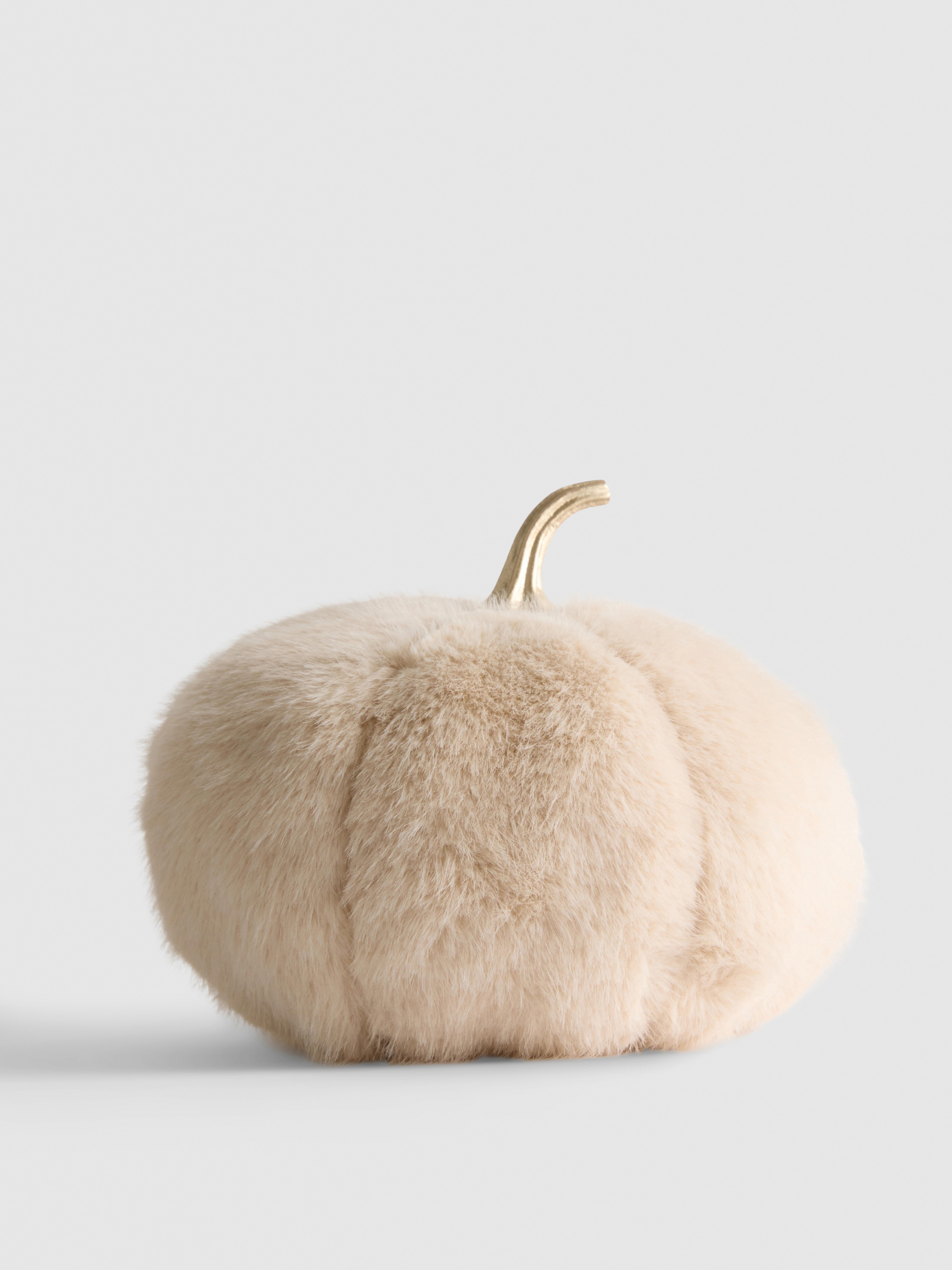 Faux Fur Pumpkin Decoration