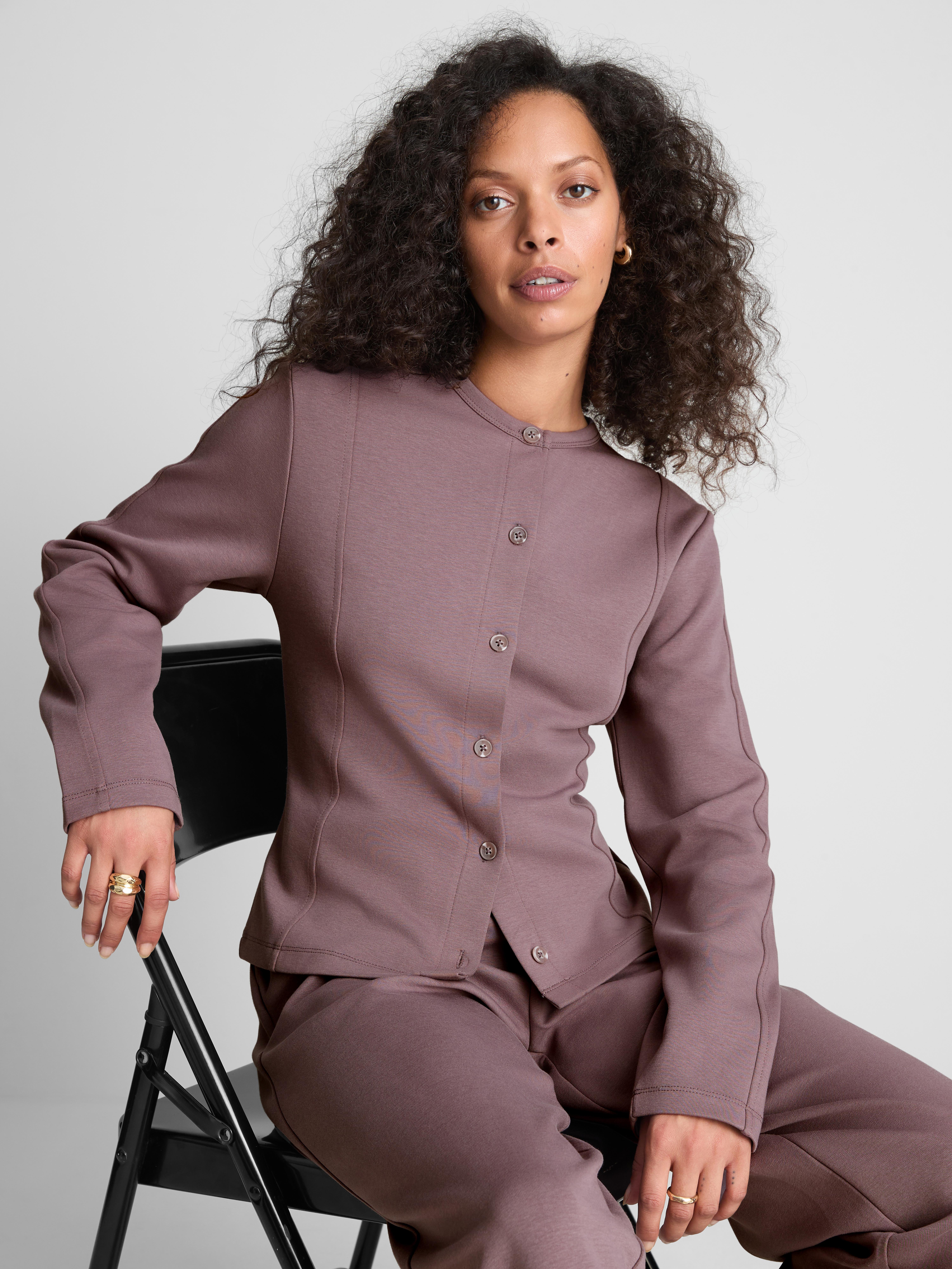 Paula Echevarría Structured Crew Neck Cardigan