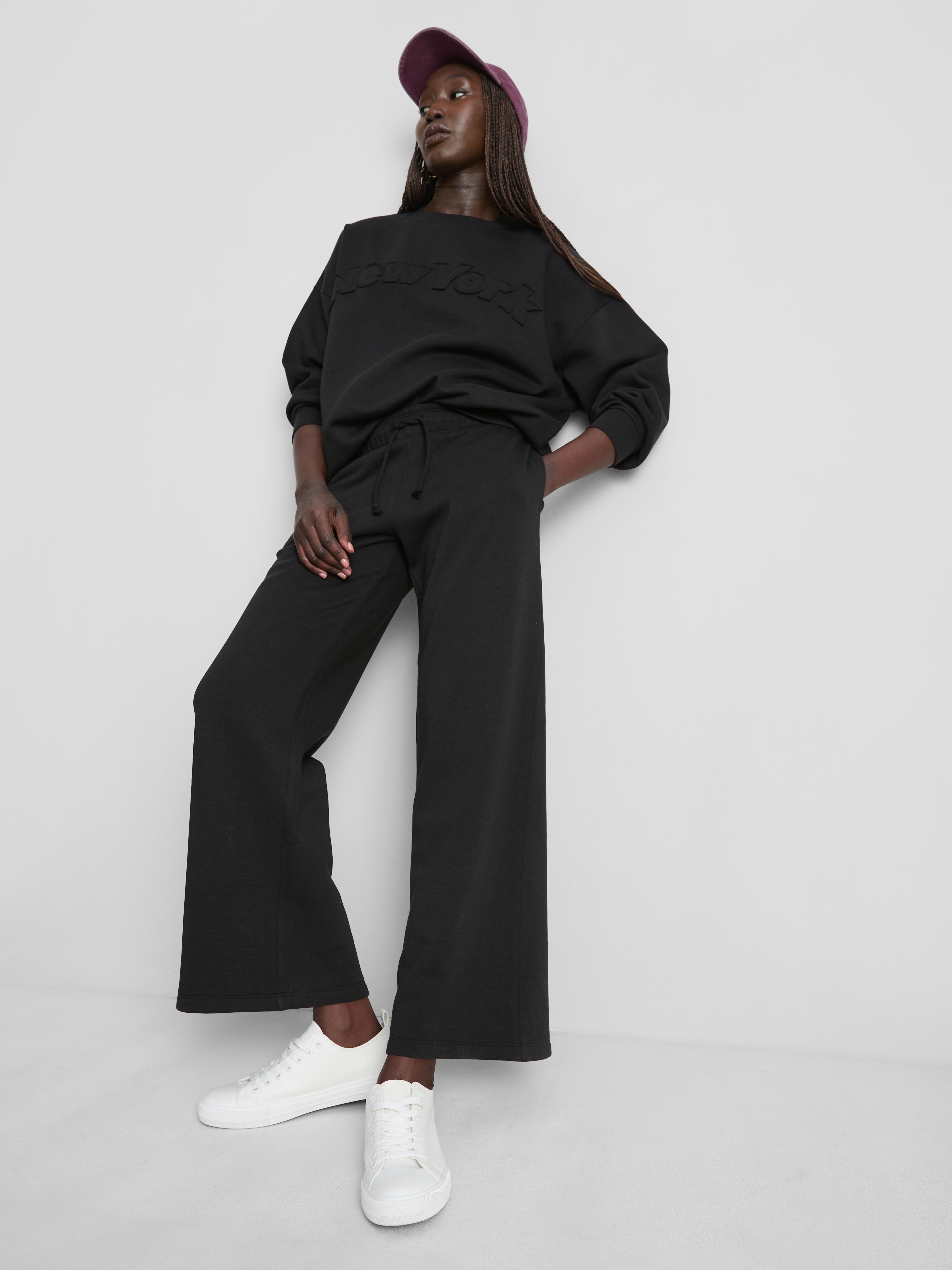Cotton-Rich Wide-Leg Appliqué Joggers