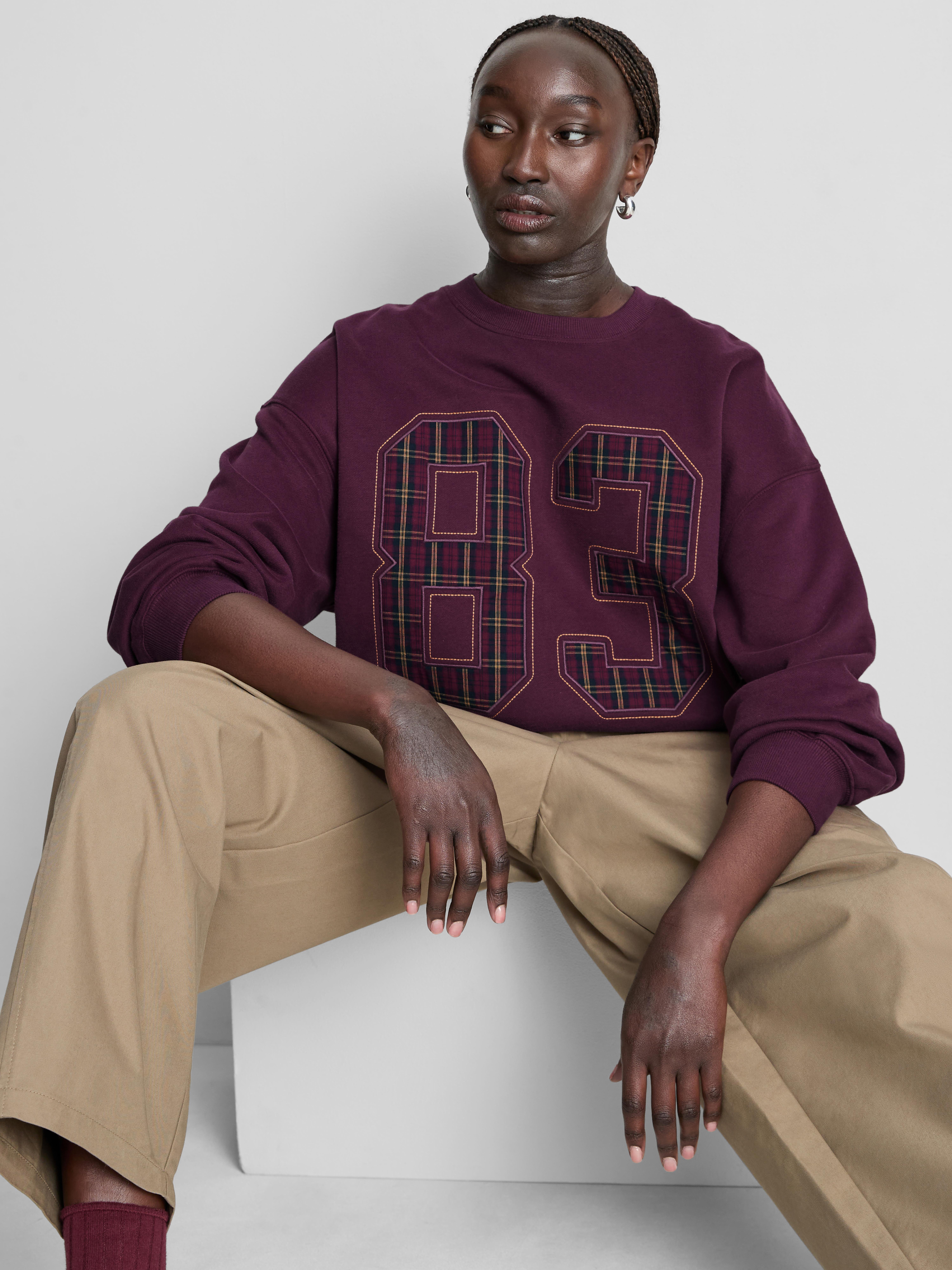 Cotton Blend 83 Check Sweatshirt