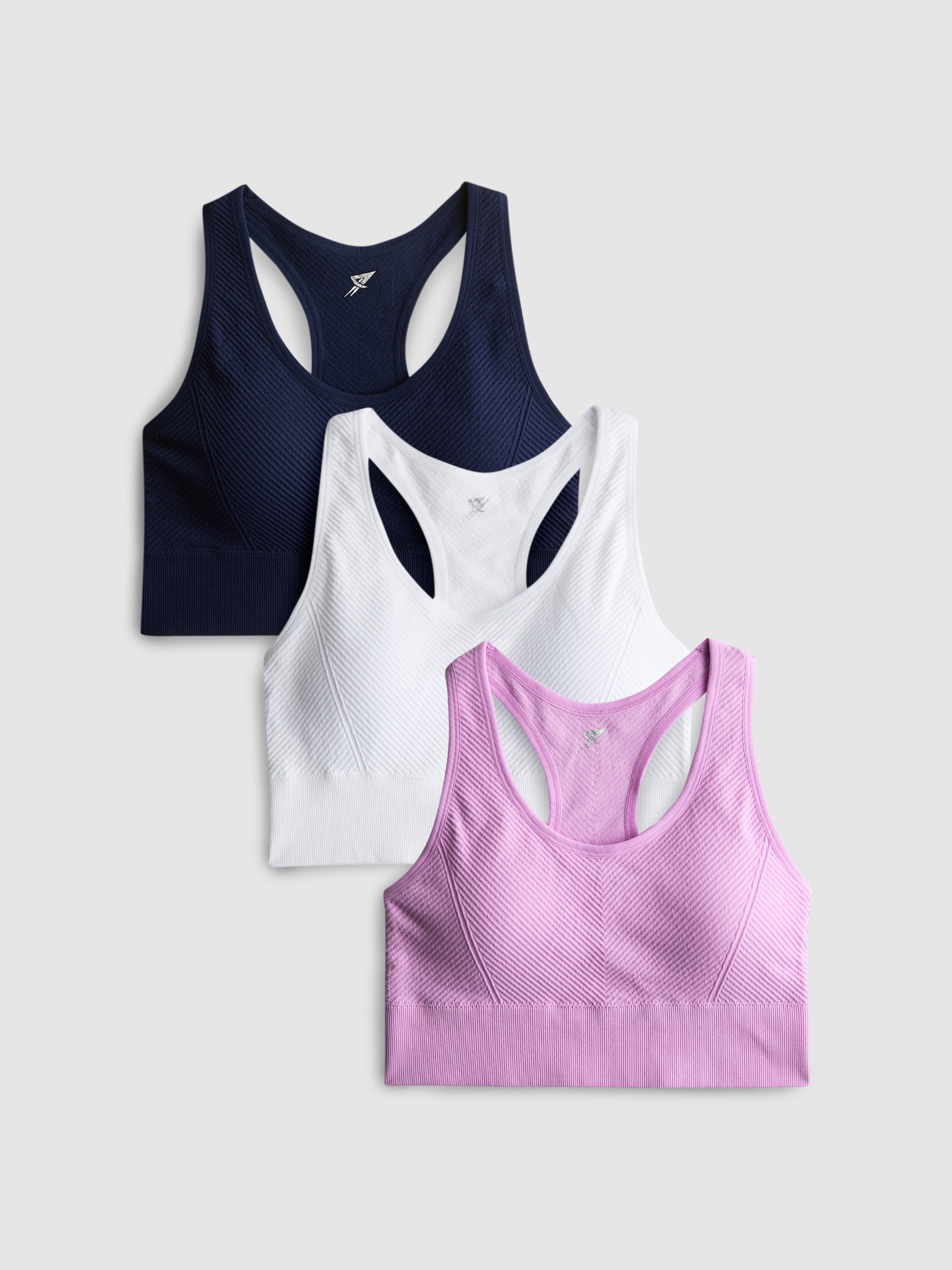 3pk Seamless Racerback Active Crop Tops
