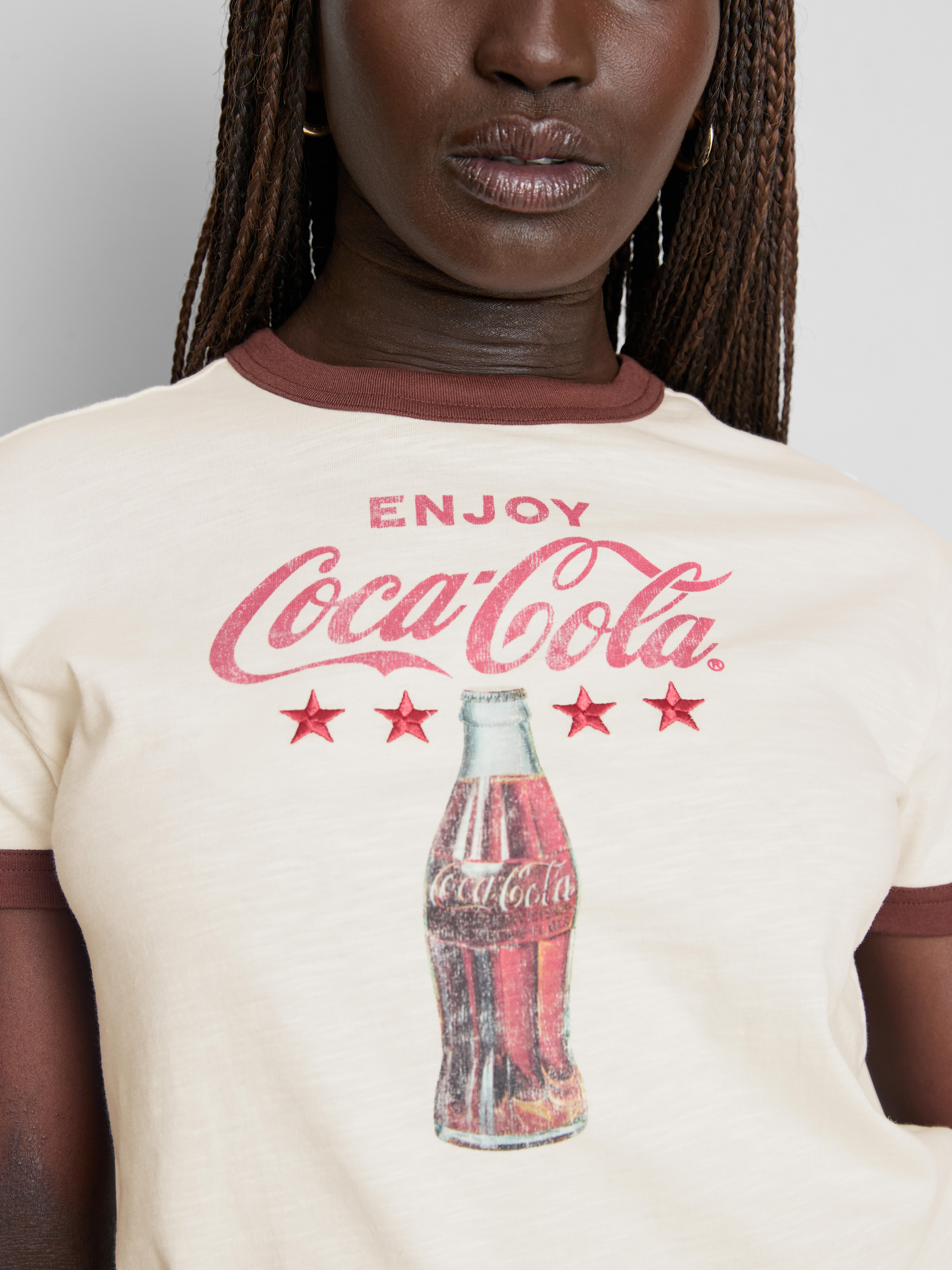 Katoenen T-shirt met contrastbiezen Coca-Cola