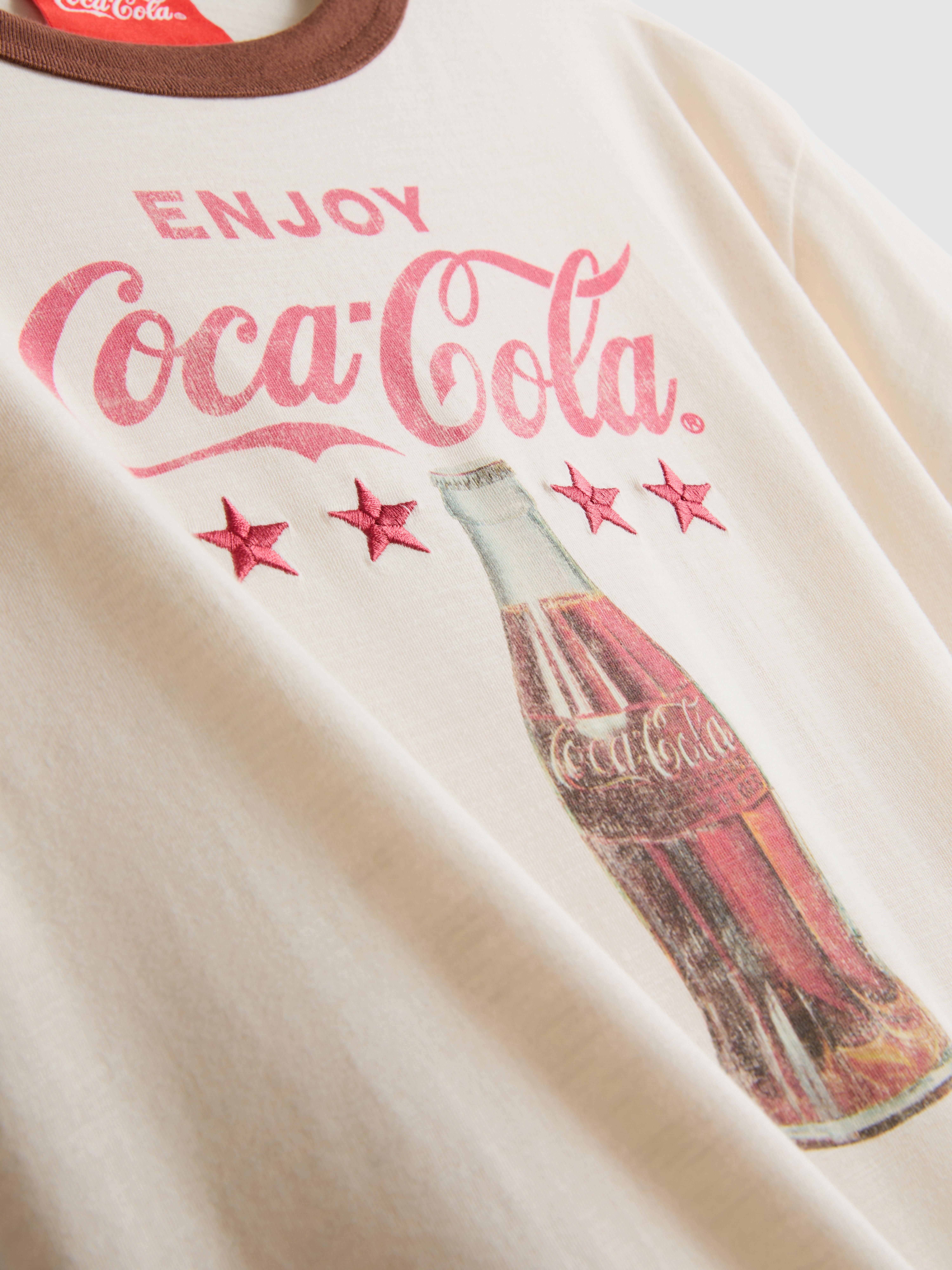 Katoenen T-shirt met contrastbiezen Coca-Cola