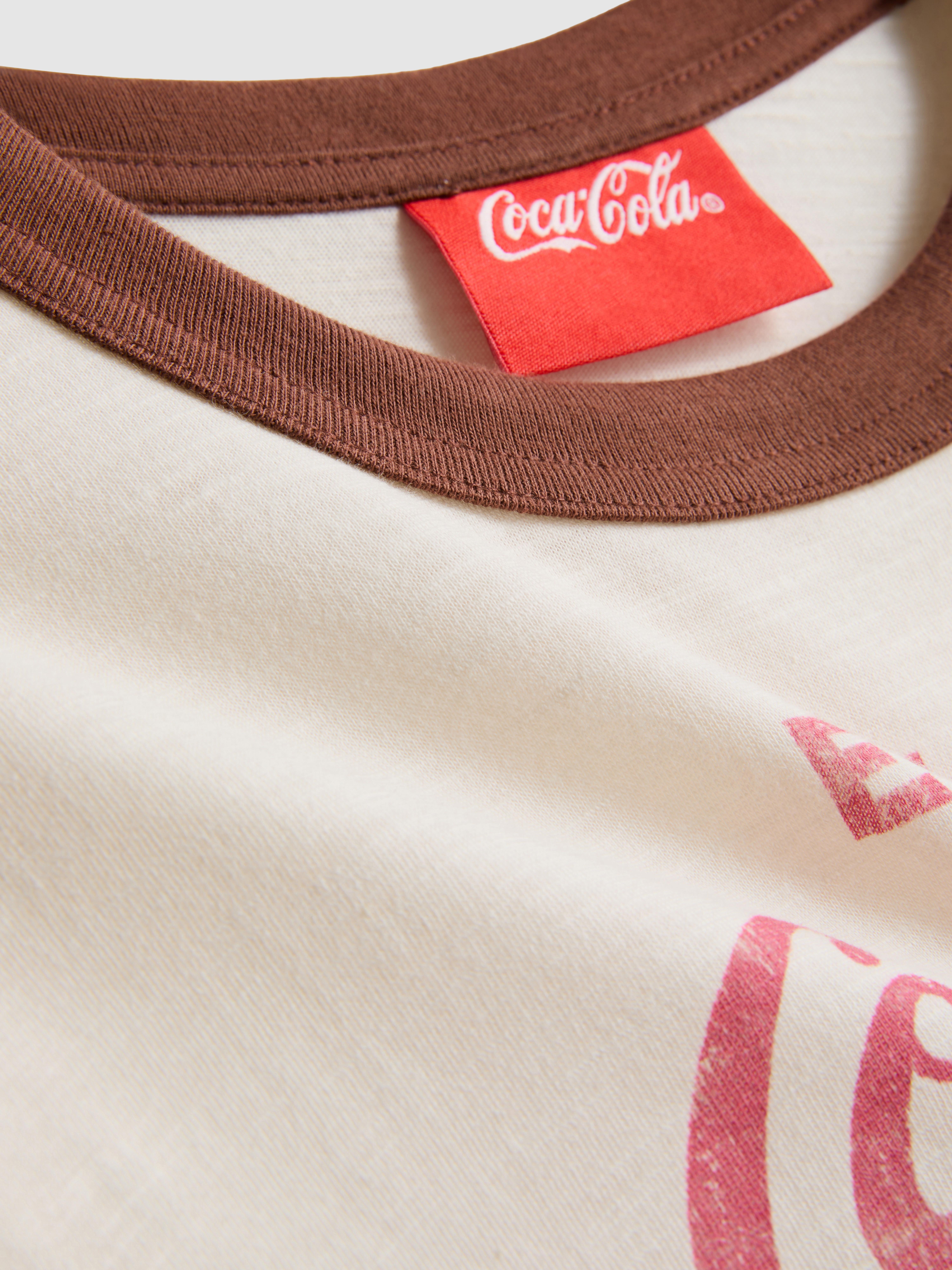 Katoenen T-shirt met contrastbiezen Coca-Cola