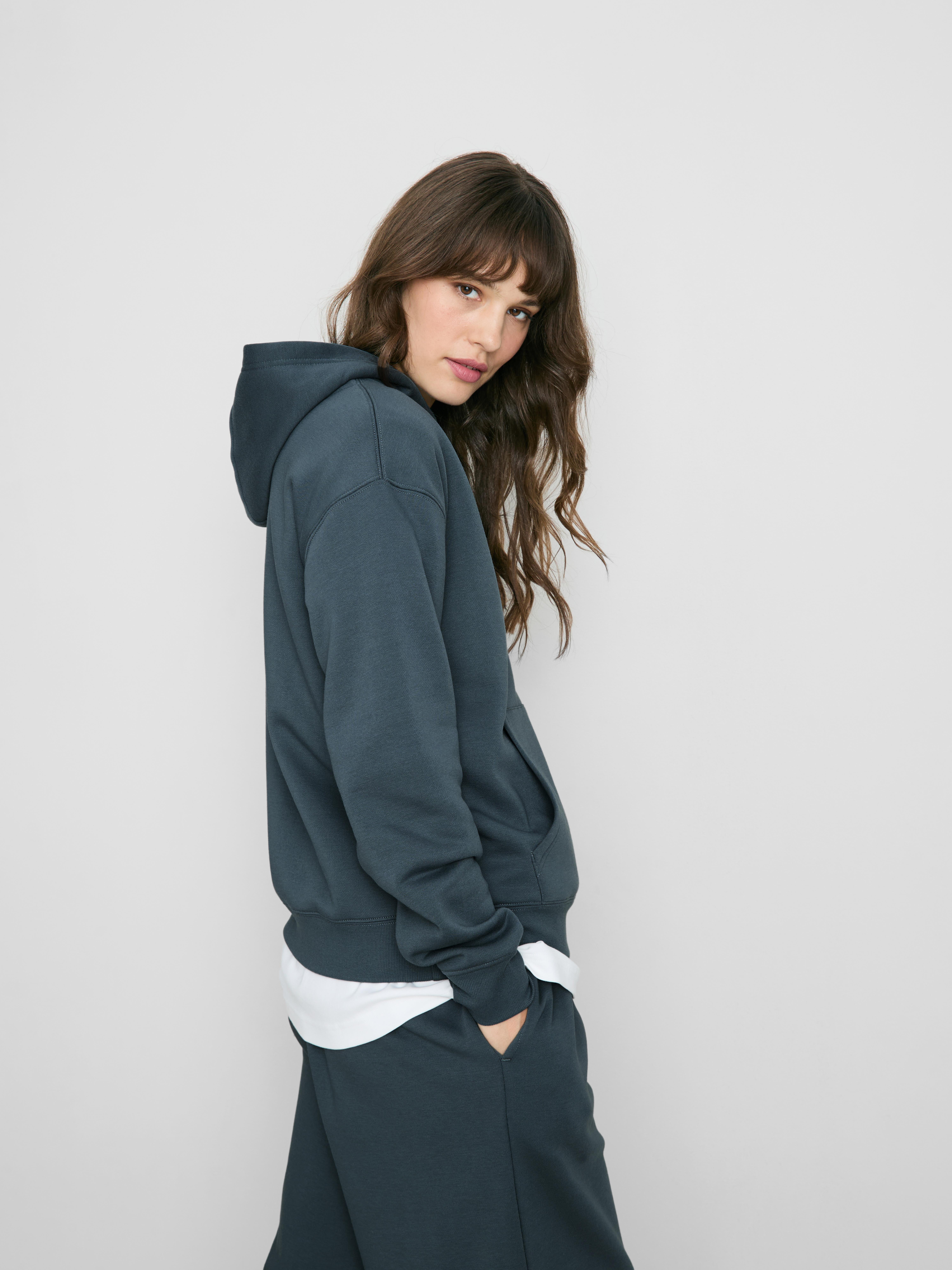 Sudadera con capucha estampada en mezcla de algodón