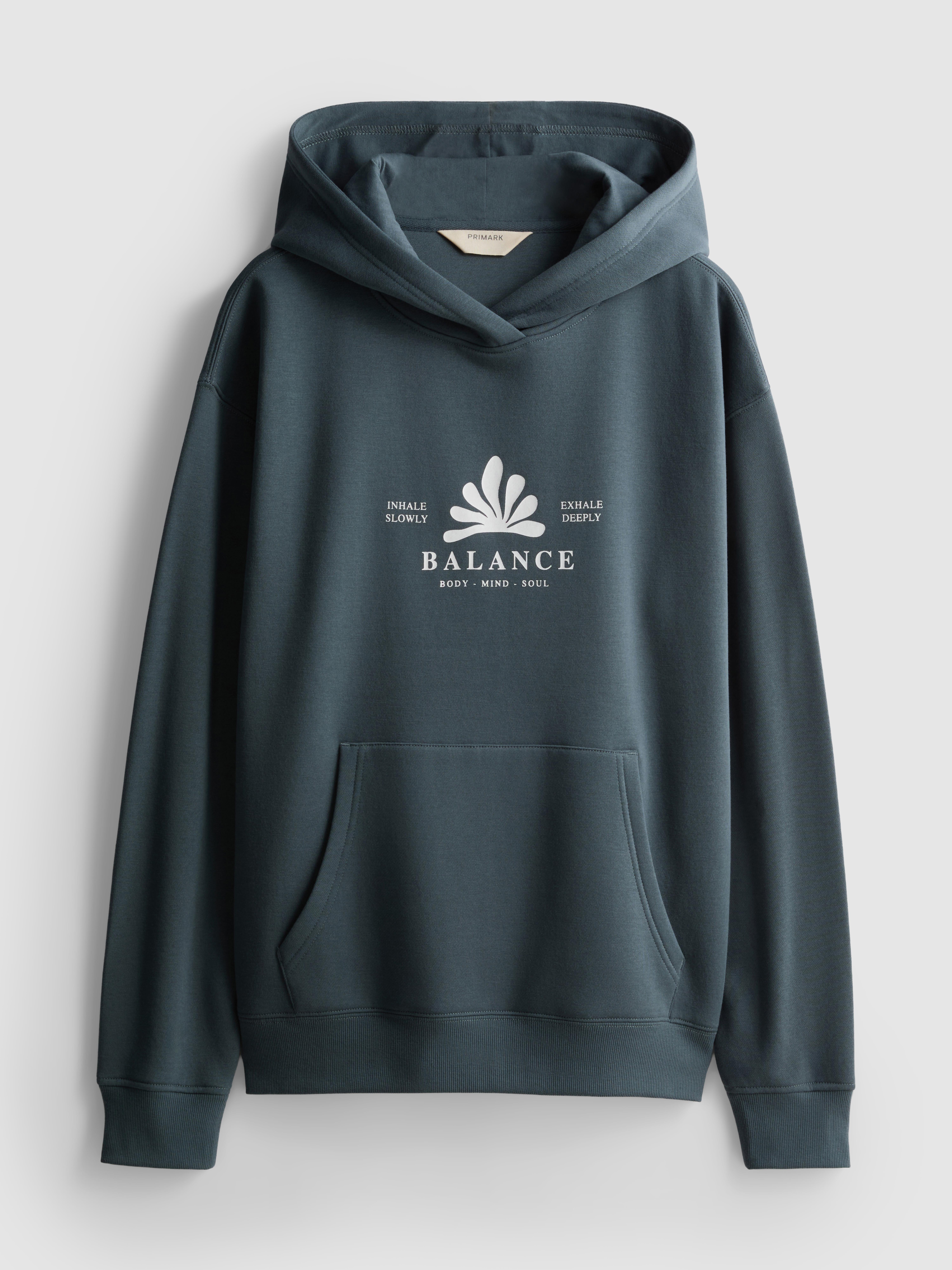 Sudadera con capucha estampada en mezcla de algodón