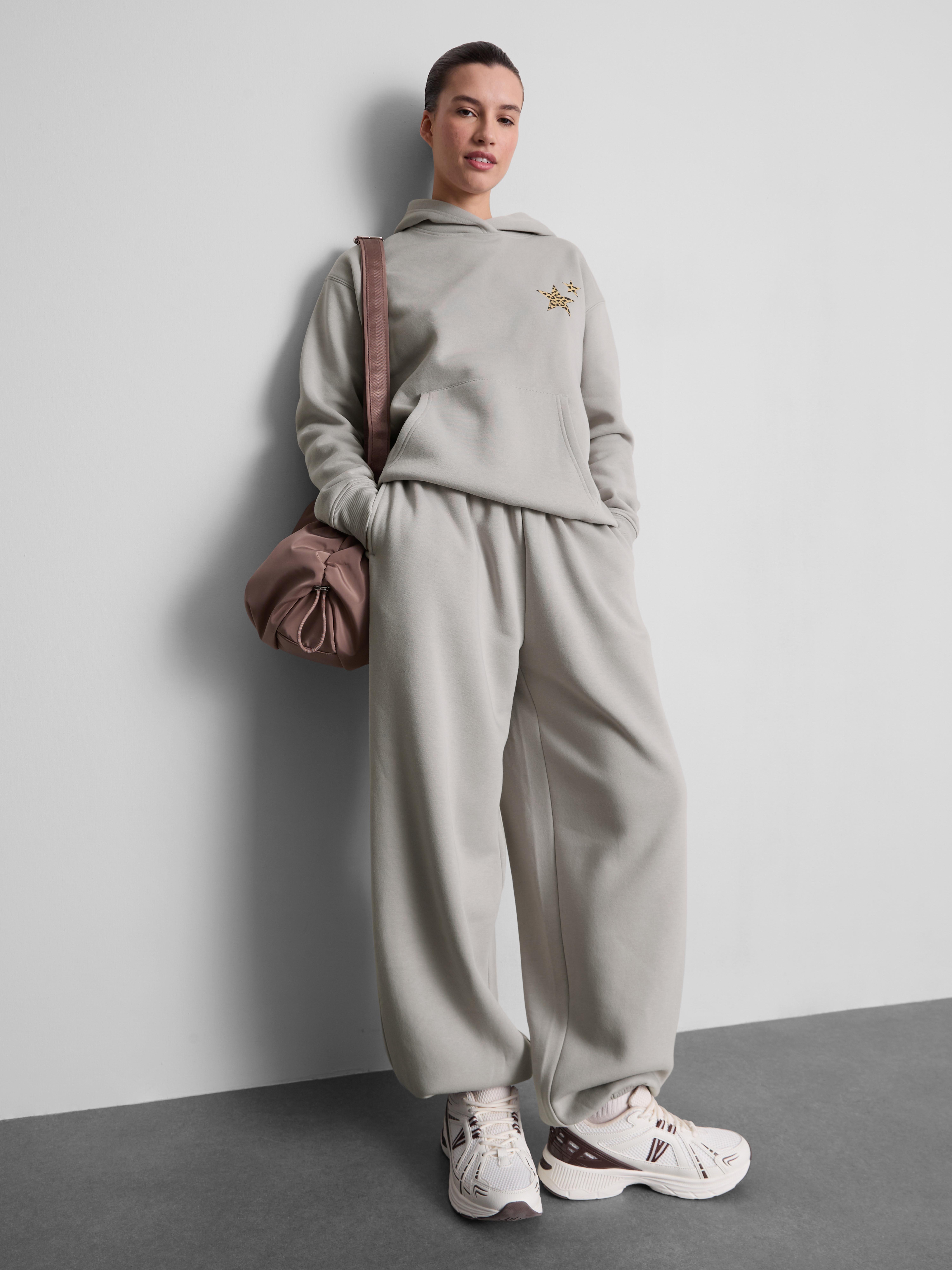 Sweat à capuche imprimé en mélange de coton