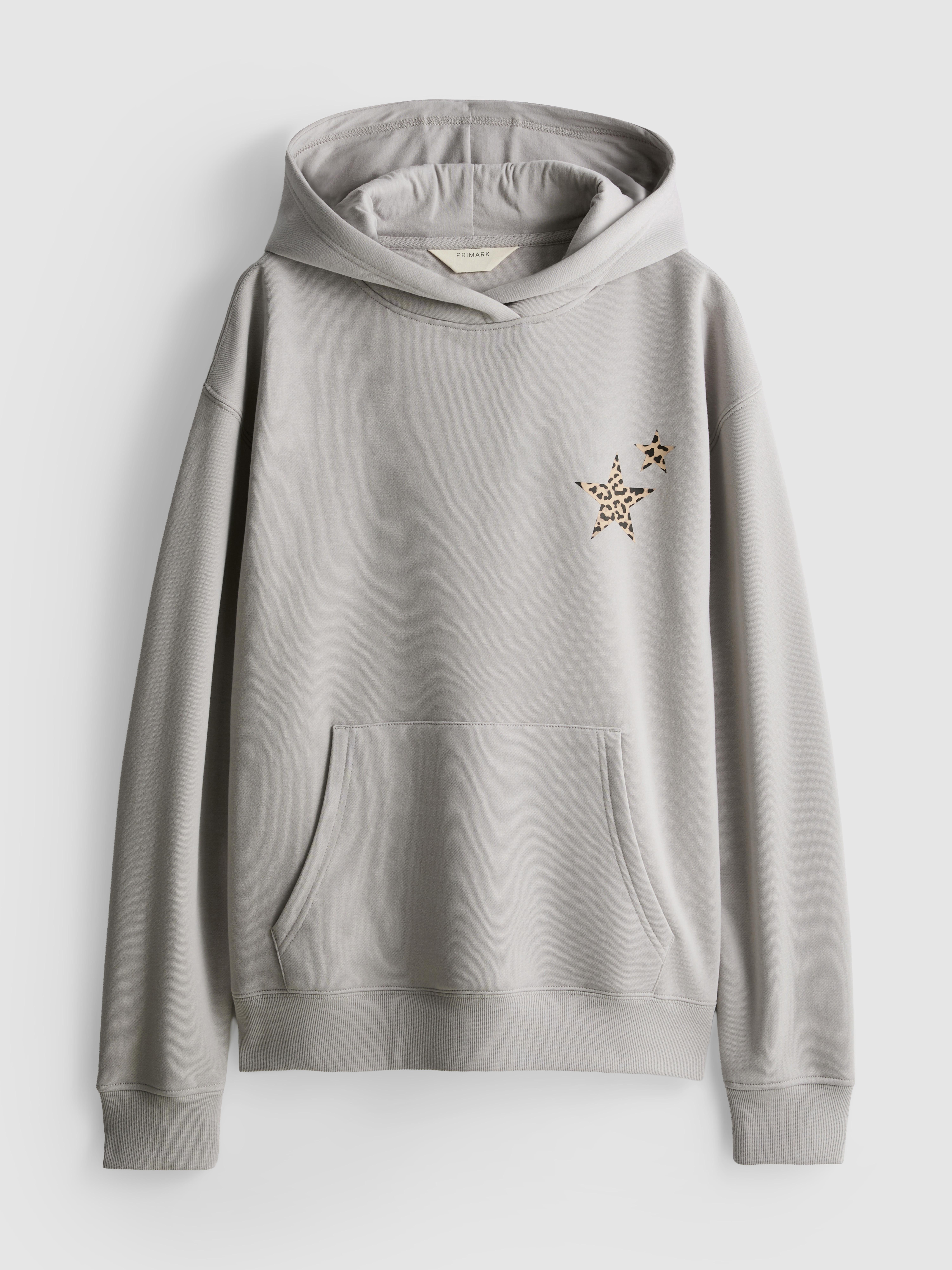 Sweat à capuche imprimé en mélange de coton