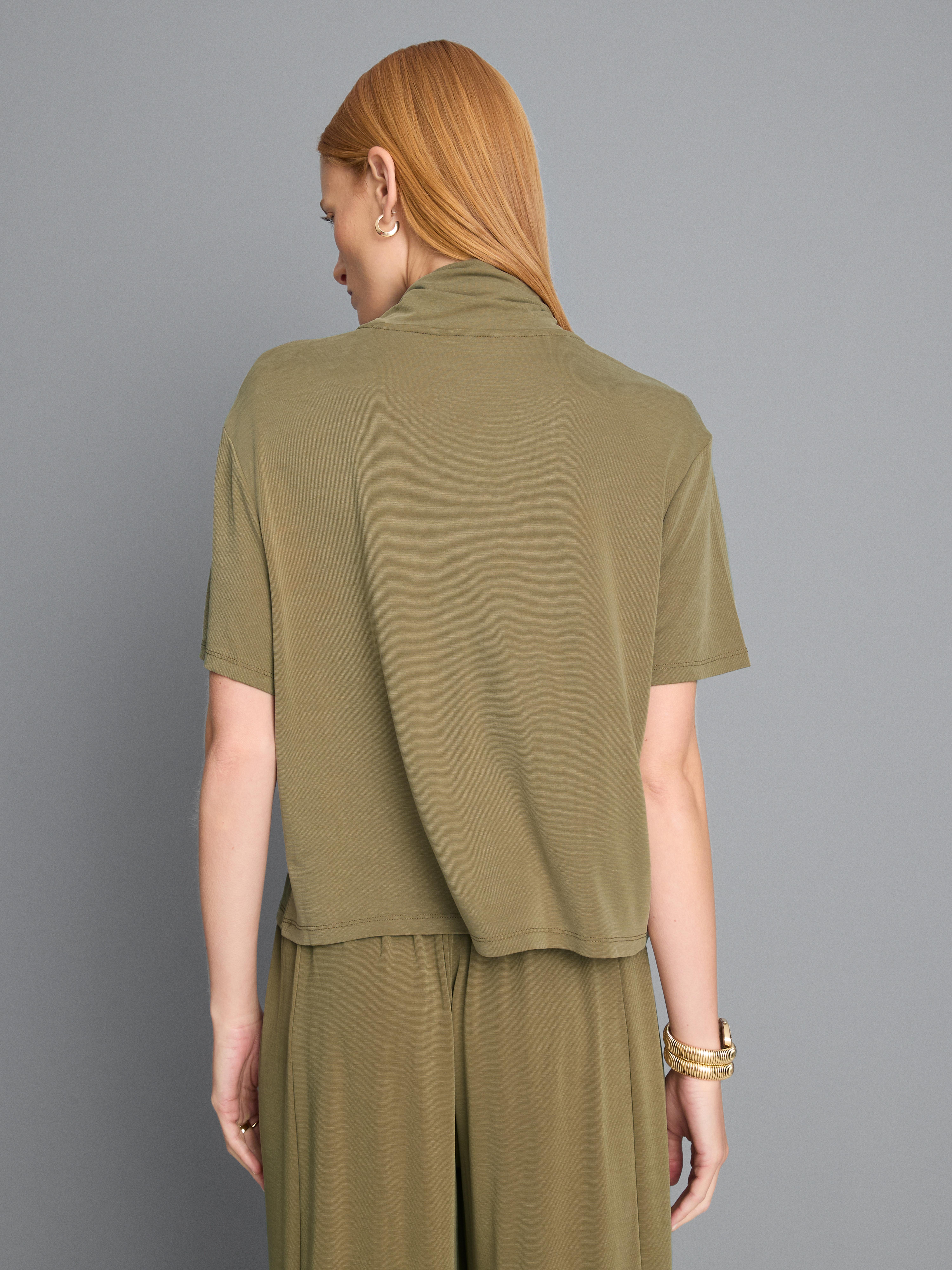 Camiseta de punto con cuello anudado