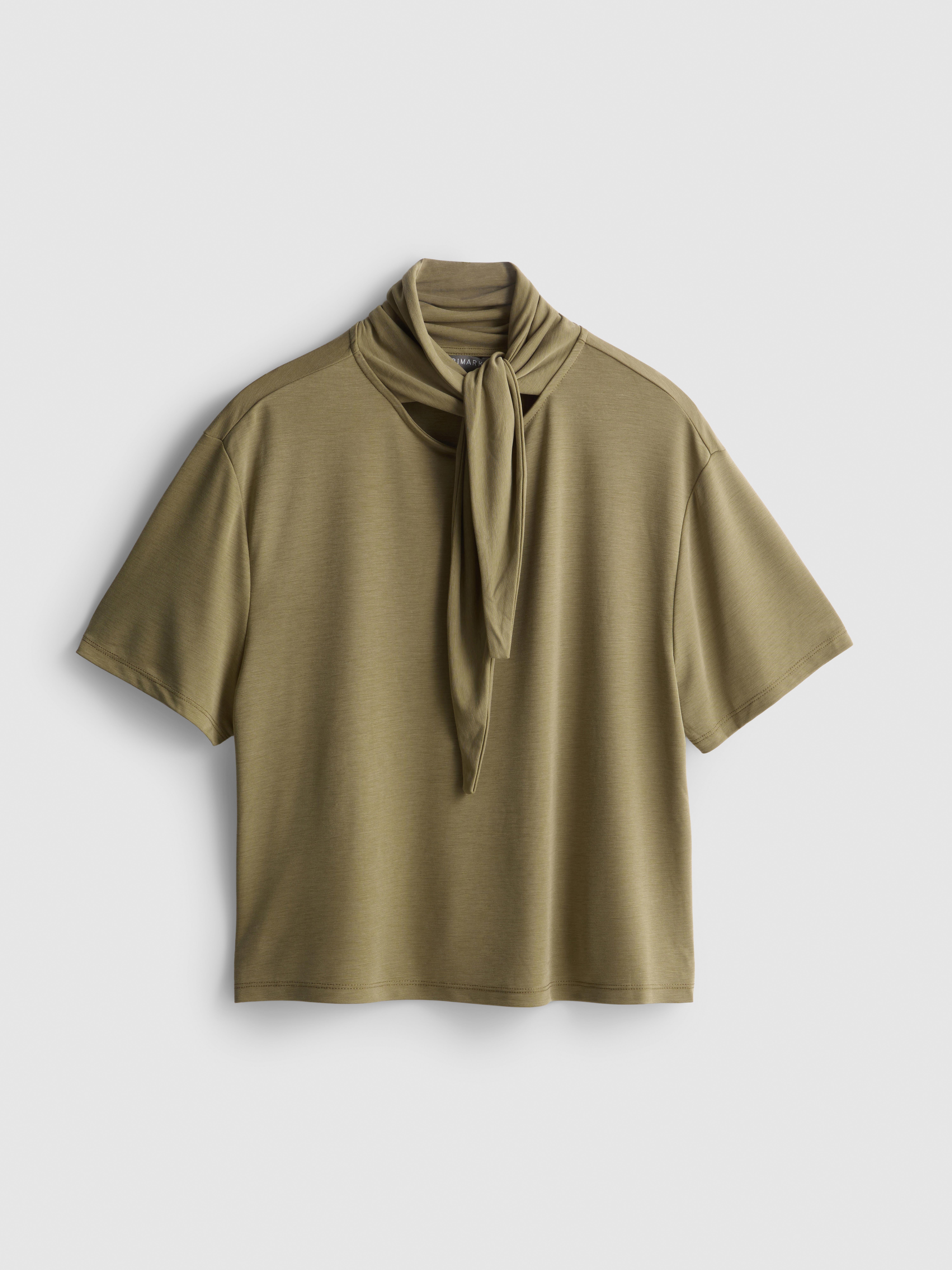 Jersey-T-Shirt mit Schluppe