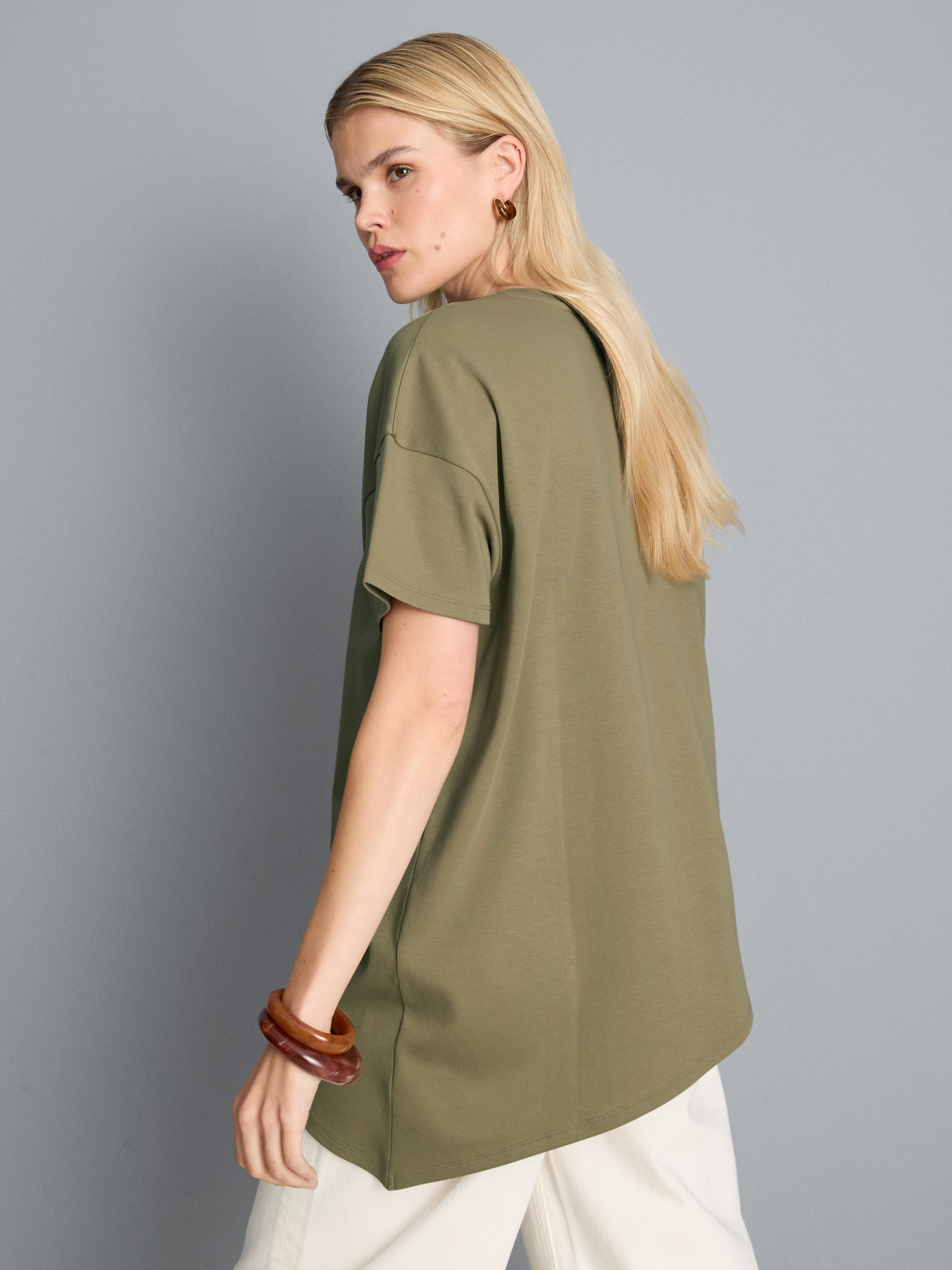 Cotton Asymmetric Longline Tee