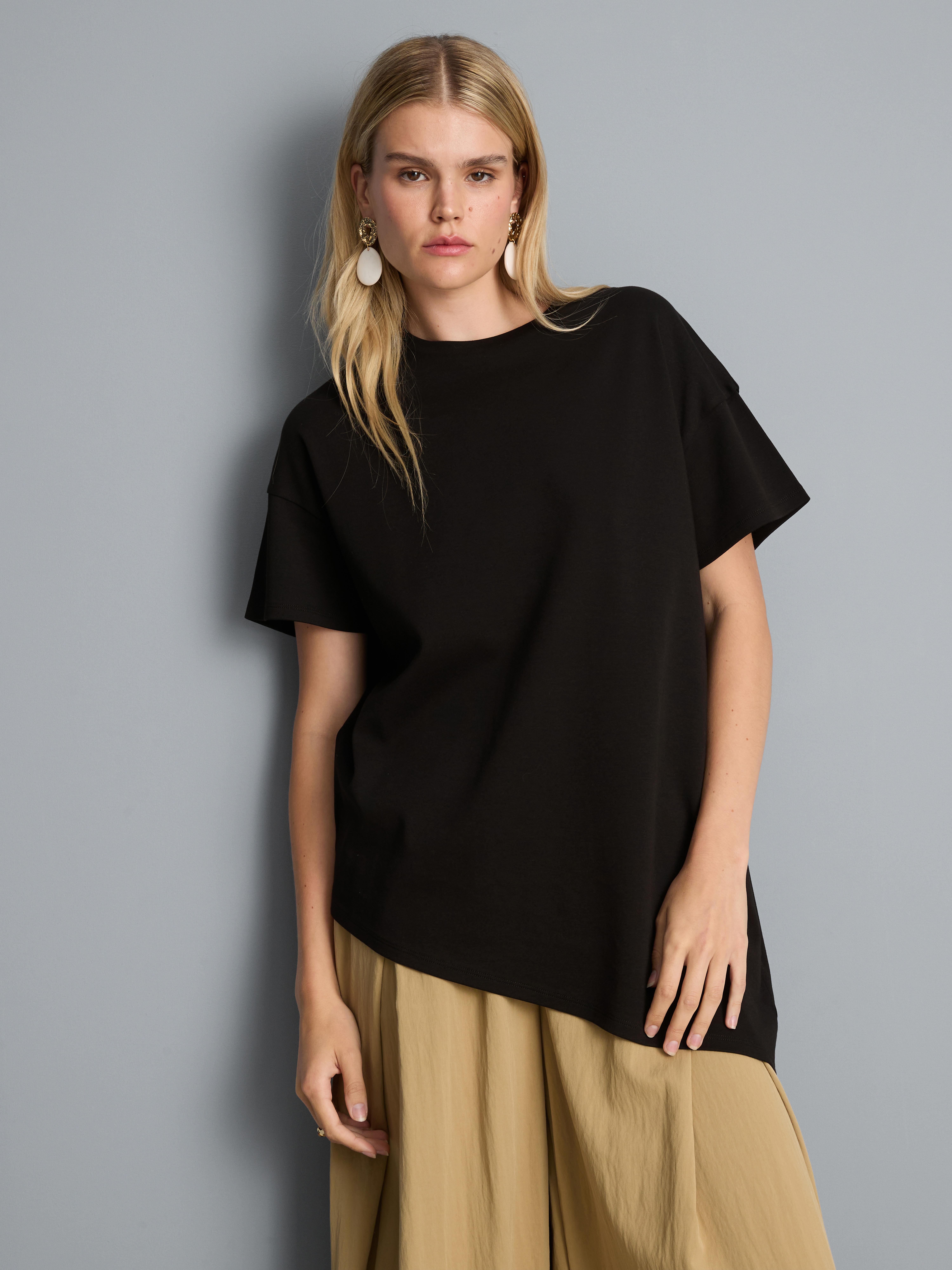 Cotton Asymmetric Longline Tee