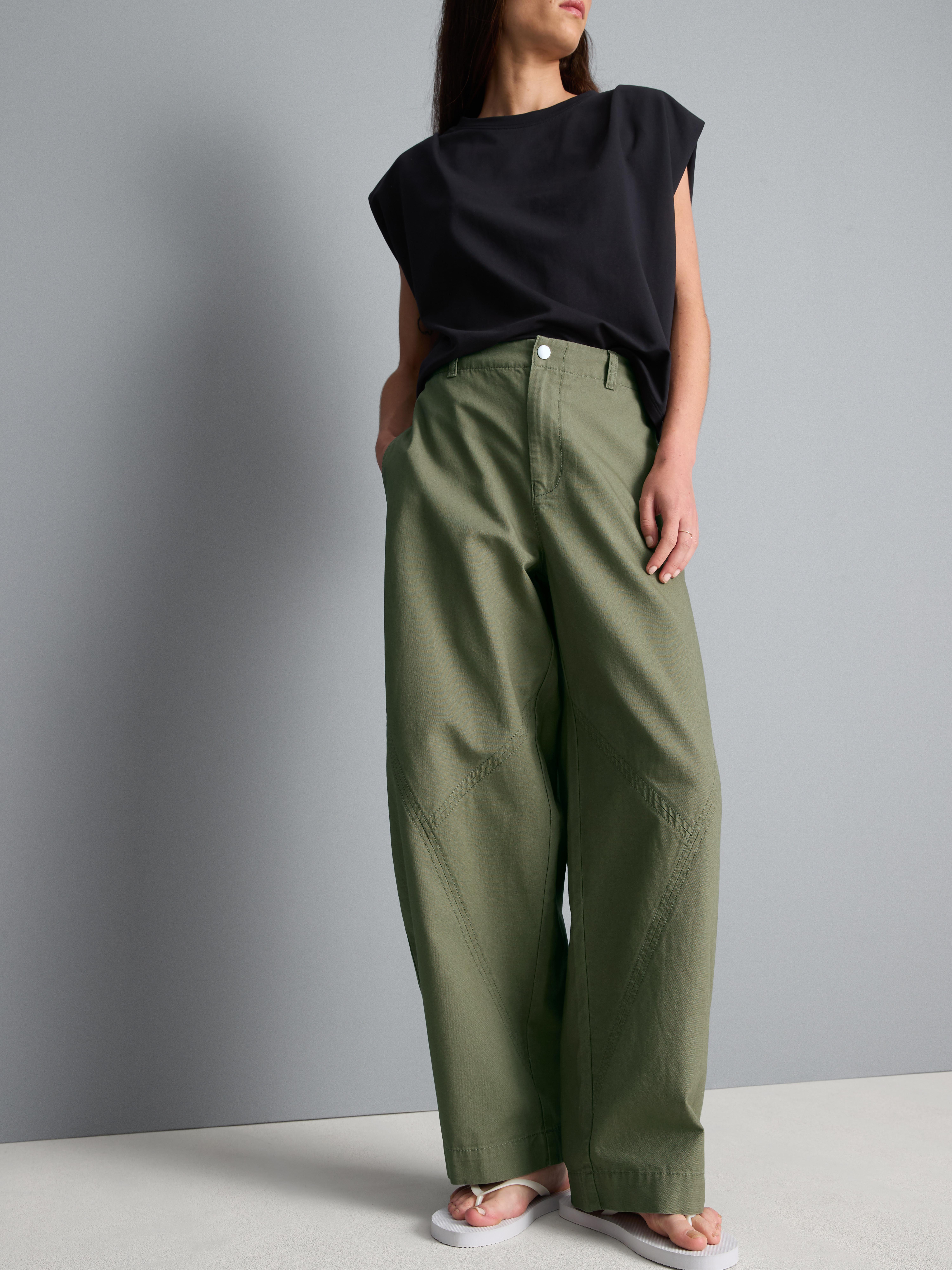 Pantaloni cocoon in tela di cotone