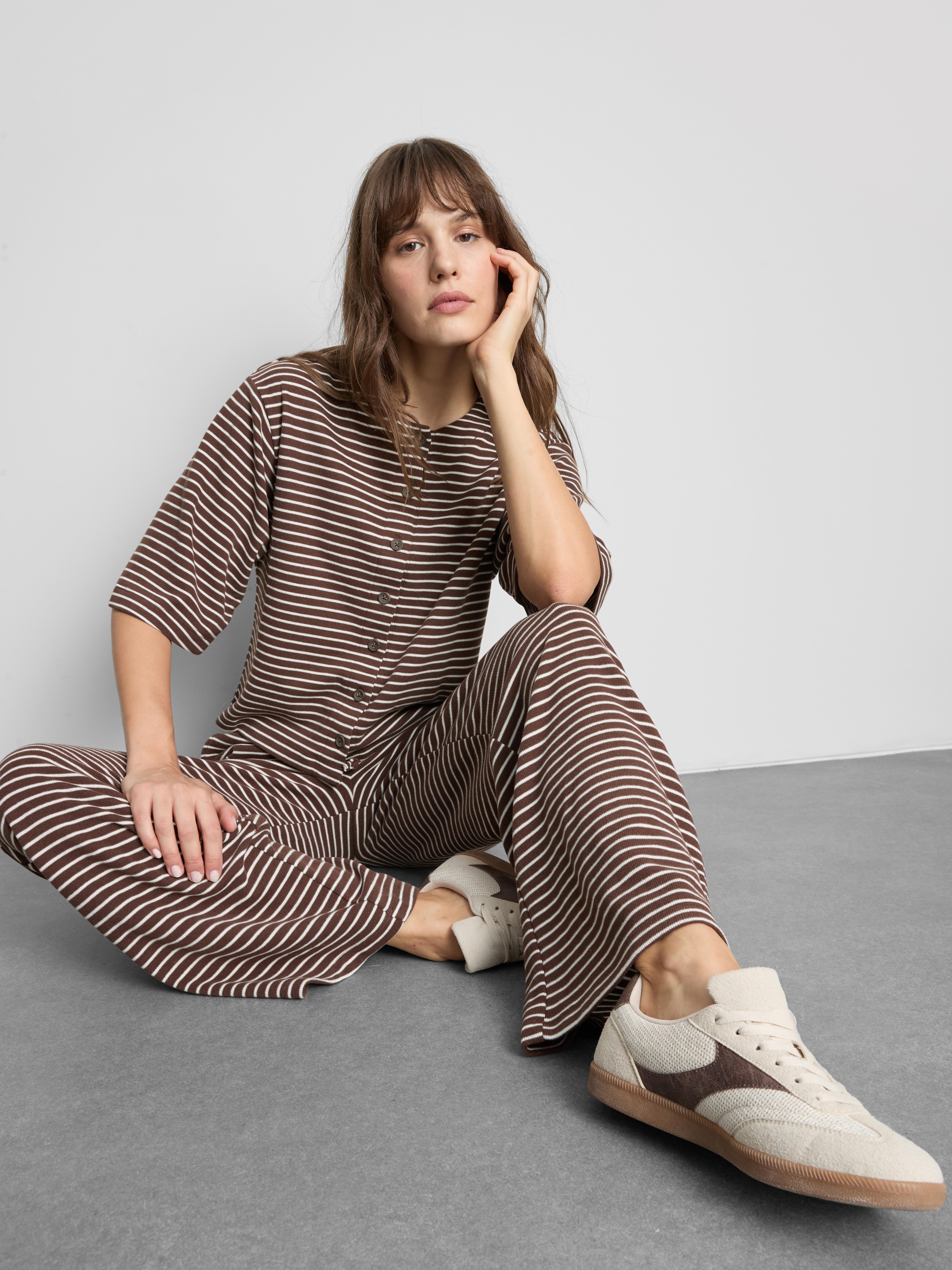 Cotton-Blend Cropped Cozy Short-Sleeve Cardigan
