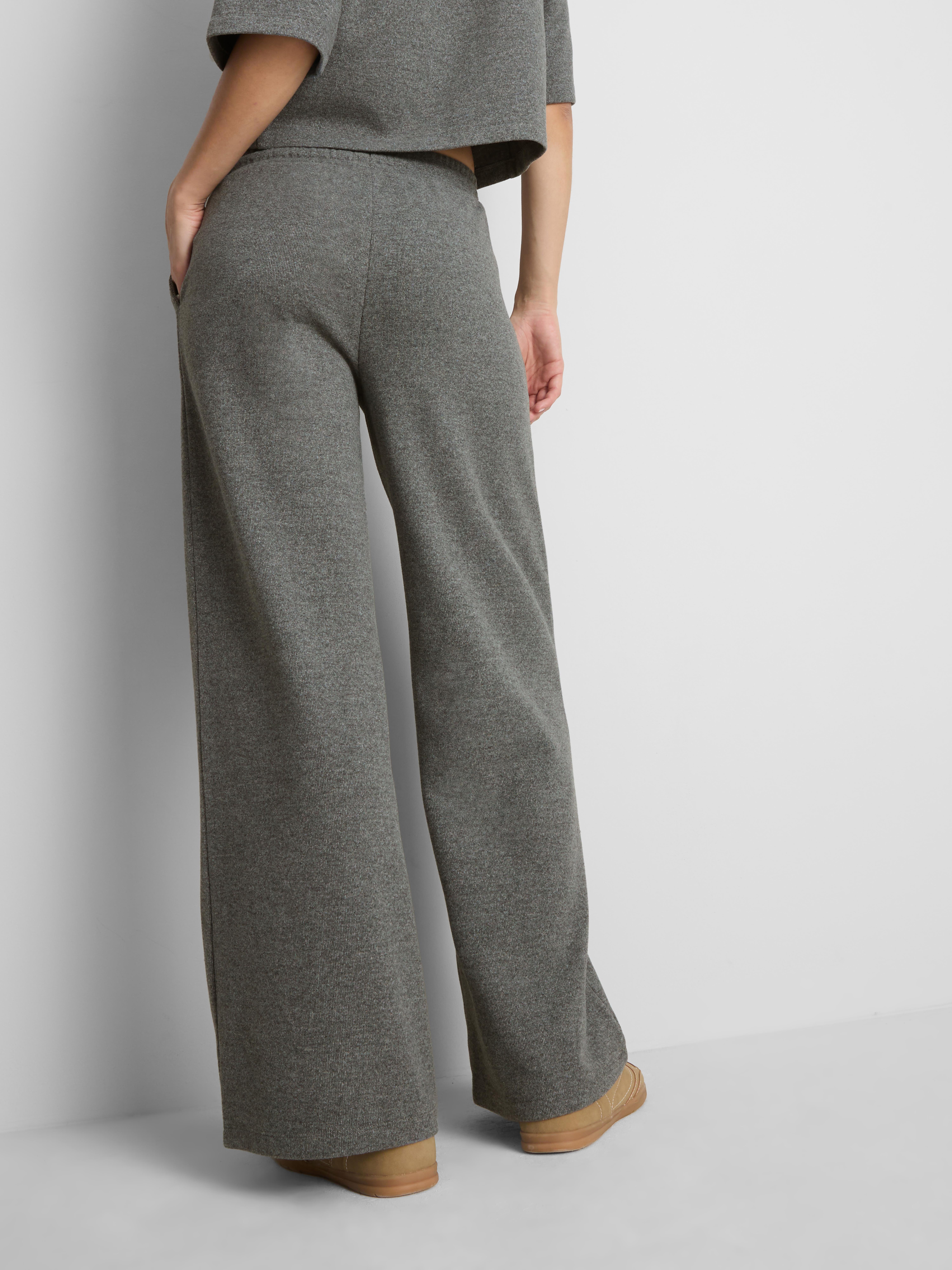 Cotton Blend Cozy Wide Leg Joggers