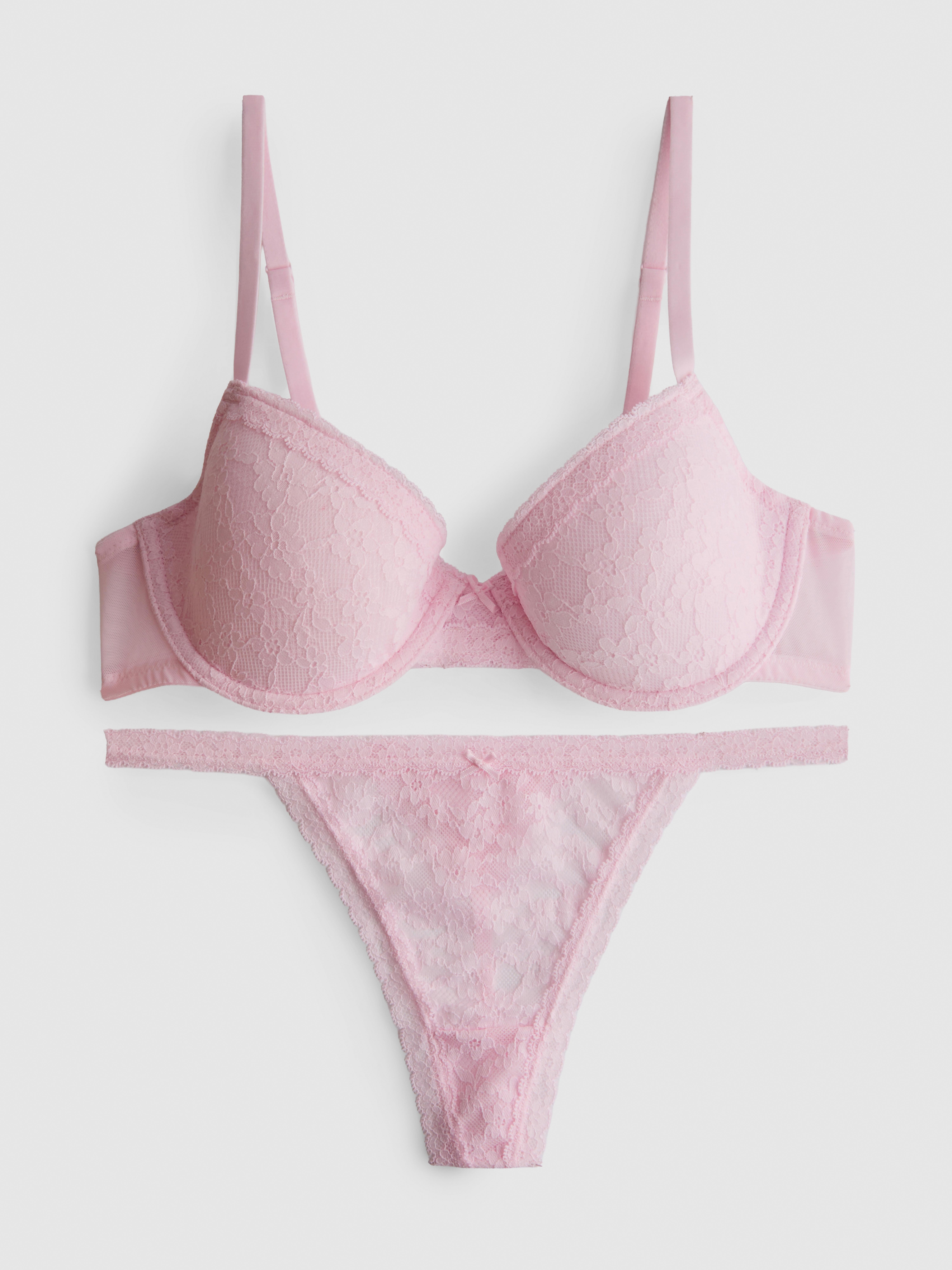All Over Lace Demi Cup Lingerie Set