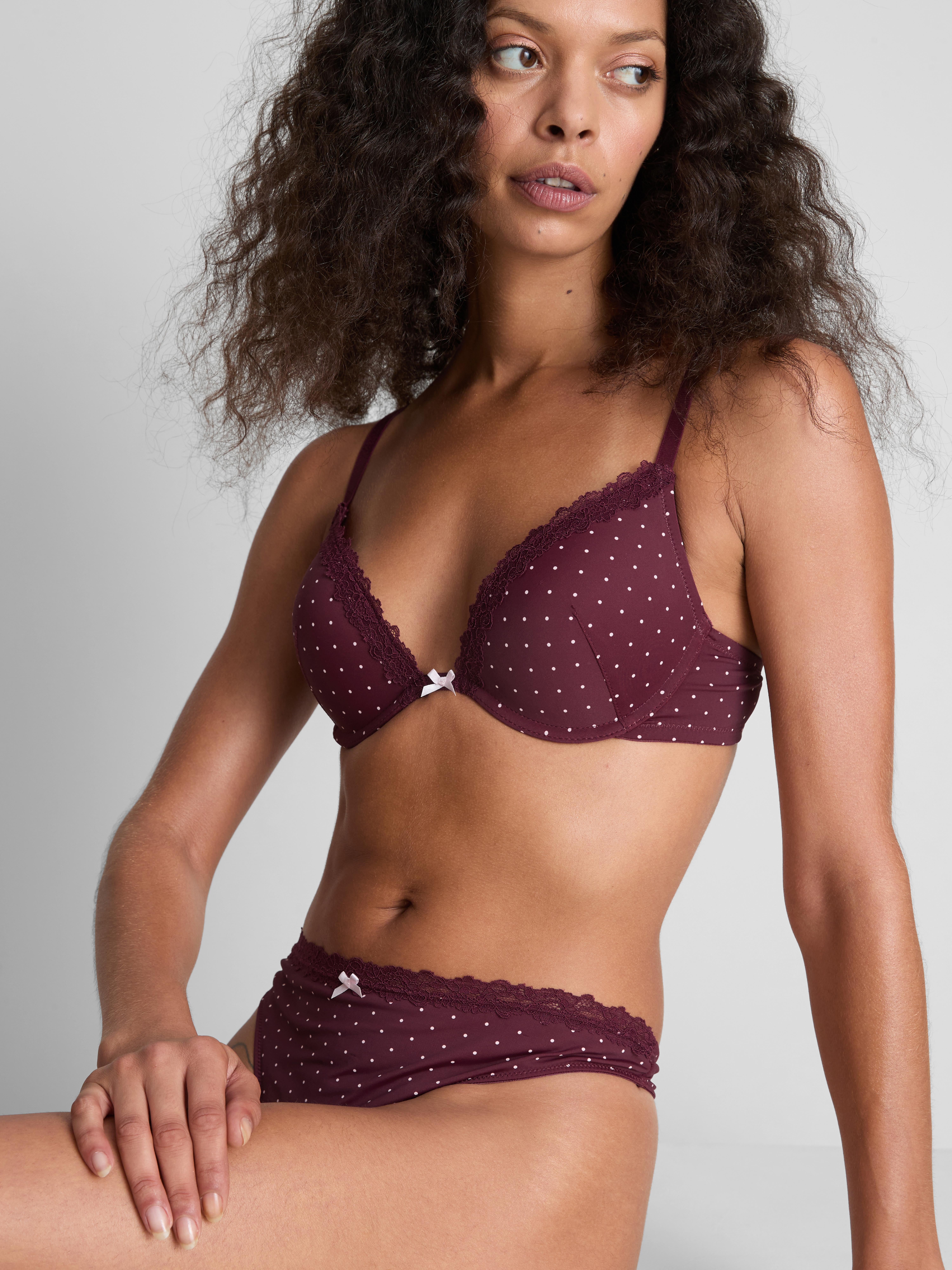 Ensemble de lingerie push-up en microfibre et dentelle