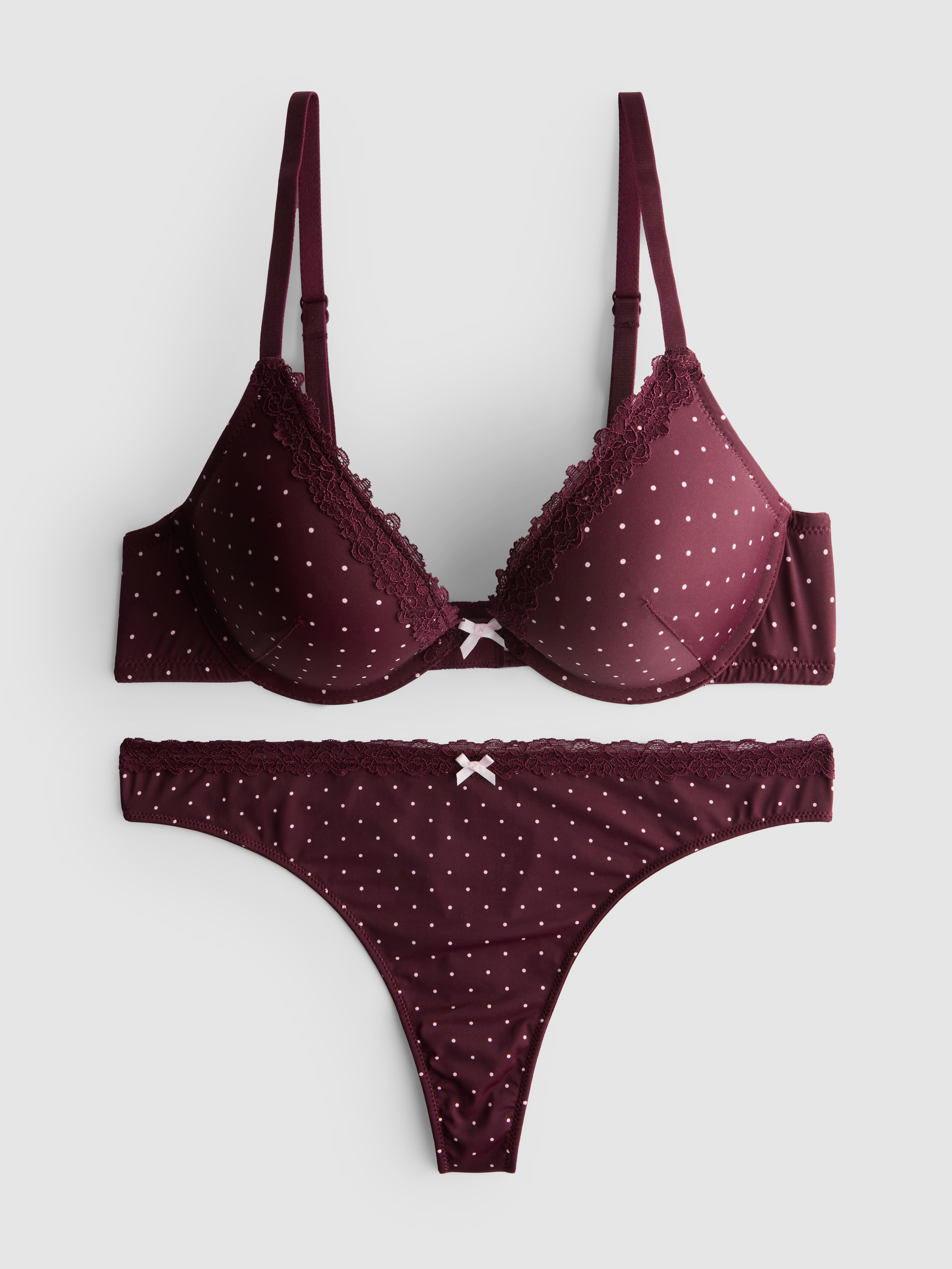 Ensemble de lingerie push-up en microfibre et dentelle