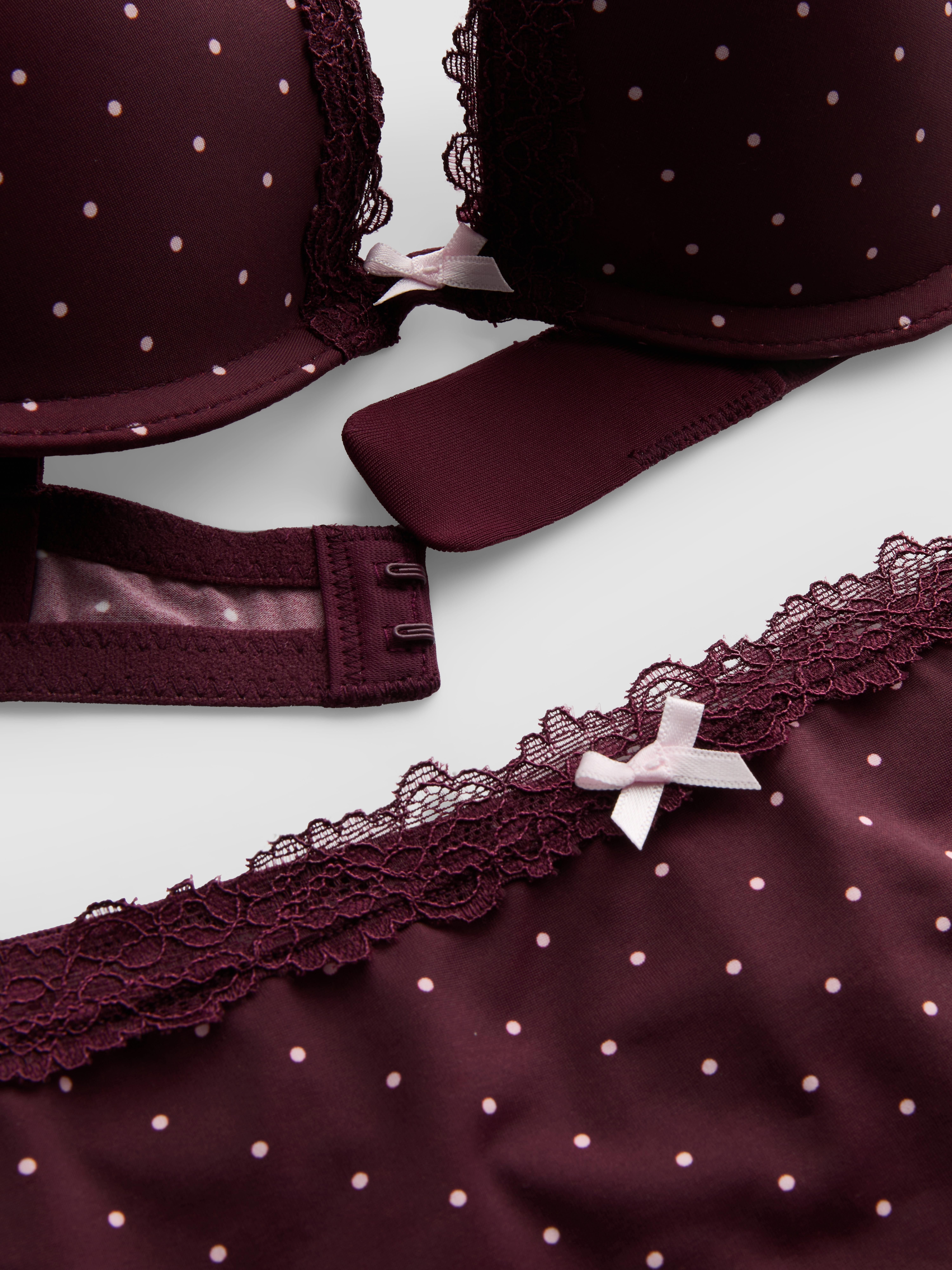 Microfiber Lace Push-Up Lingerie Set
