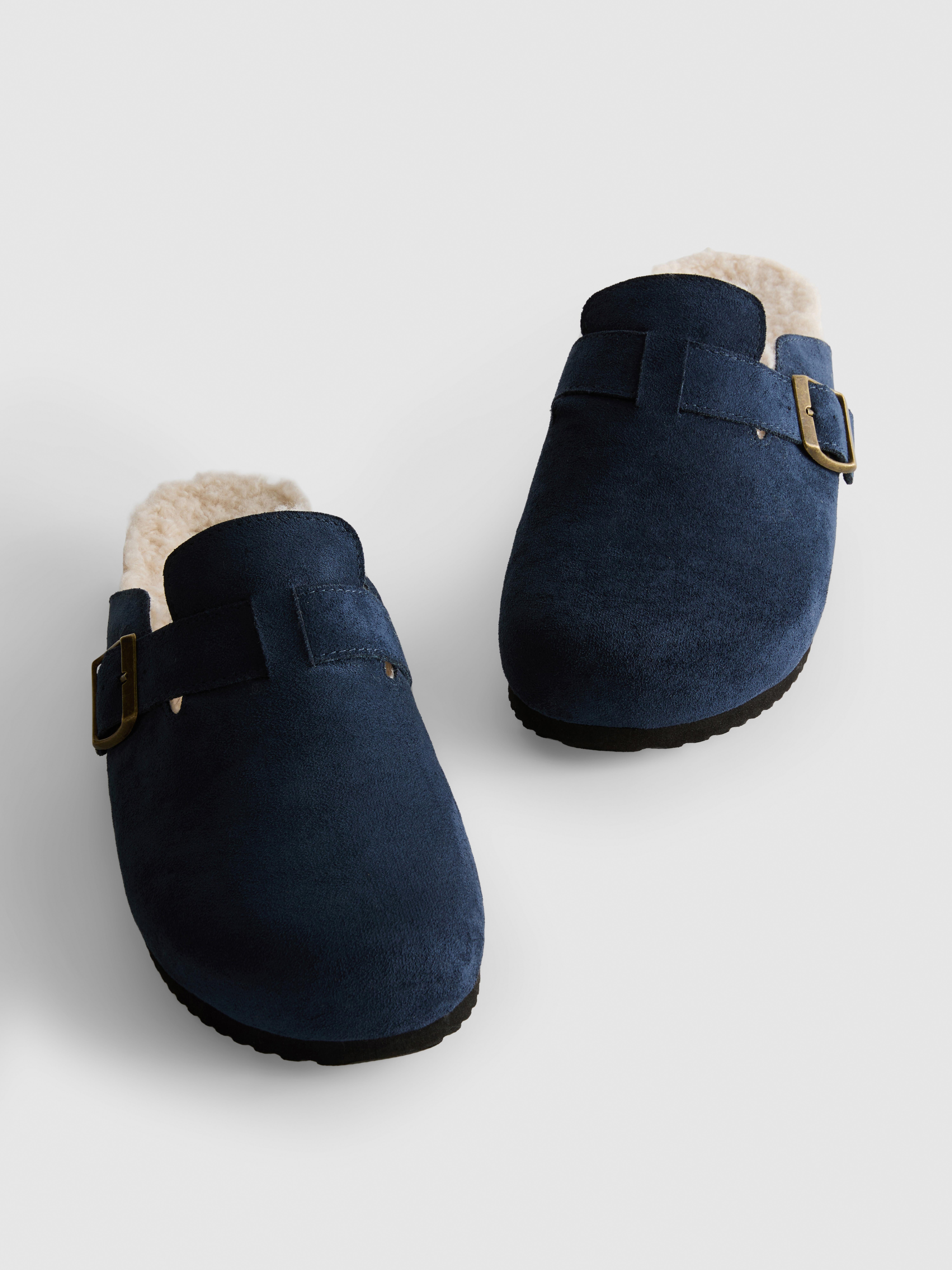 Faux Fur Lined Mule Slippers