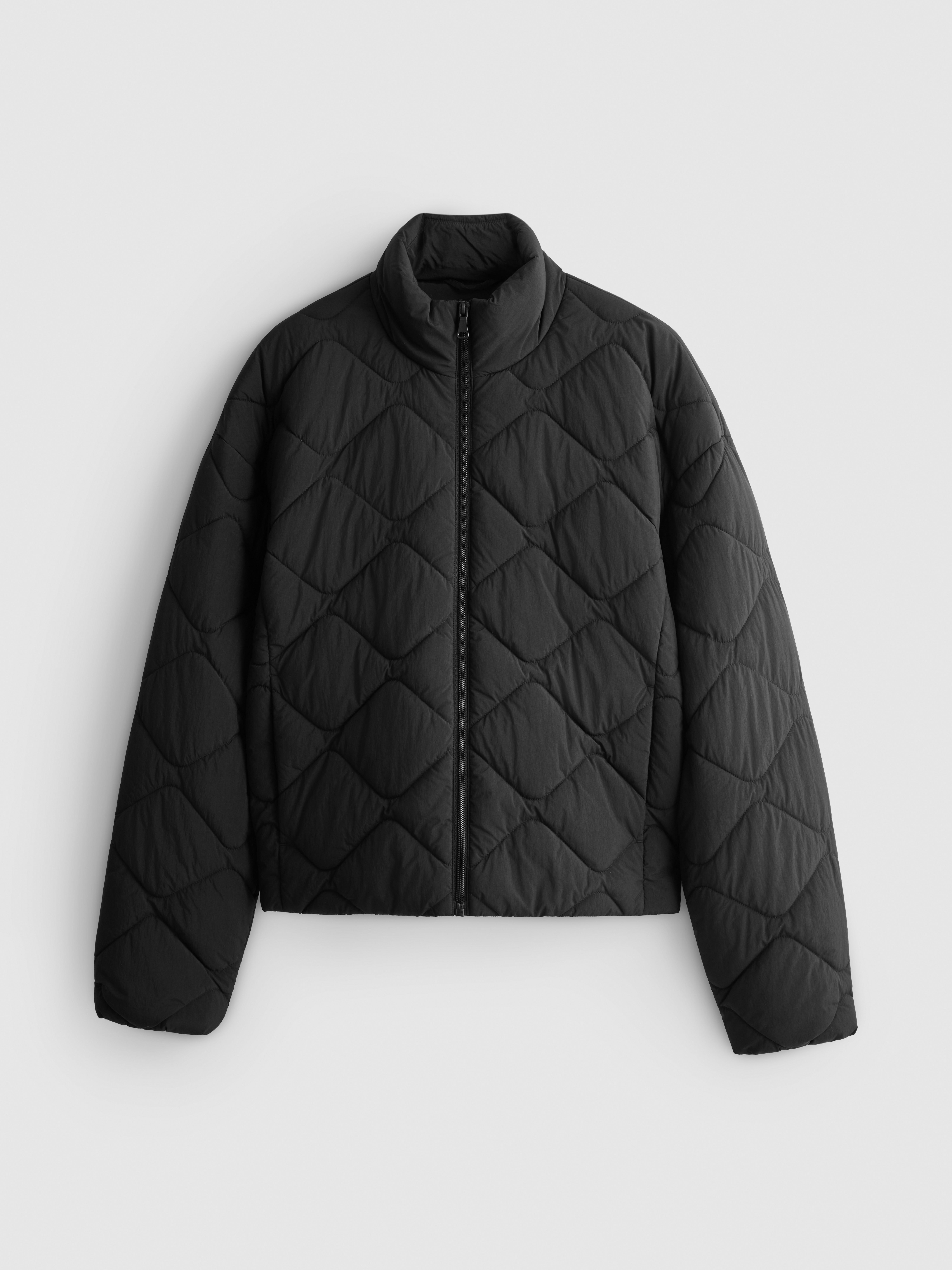 Quilted Funnel Neck Jacket