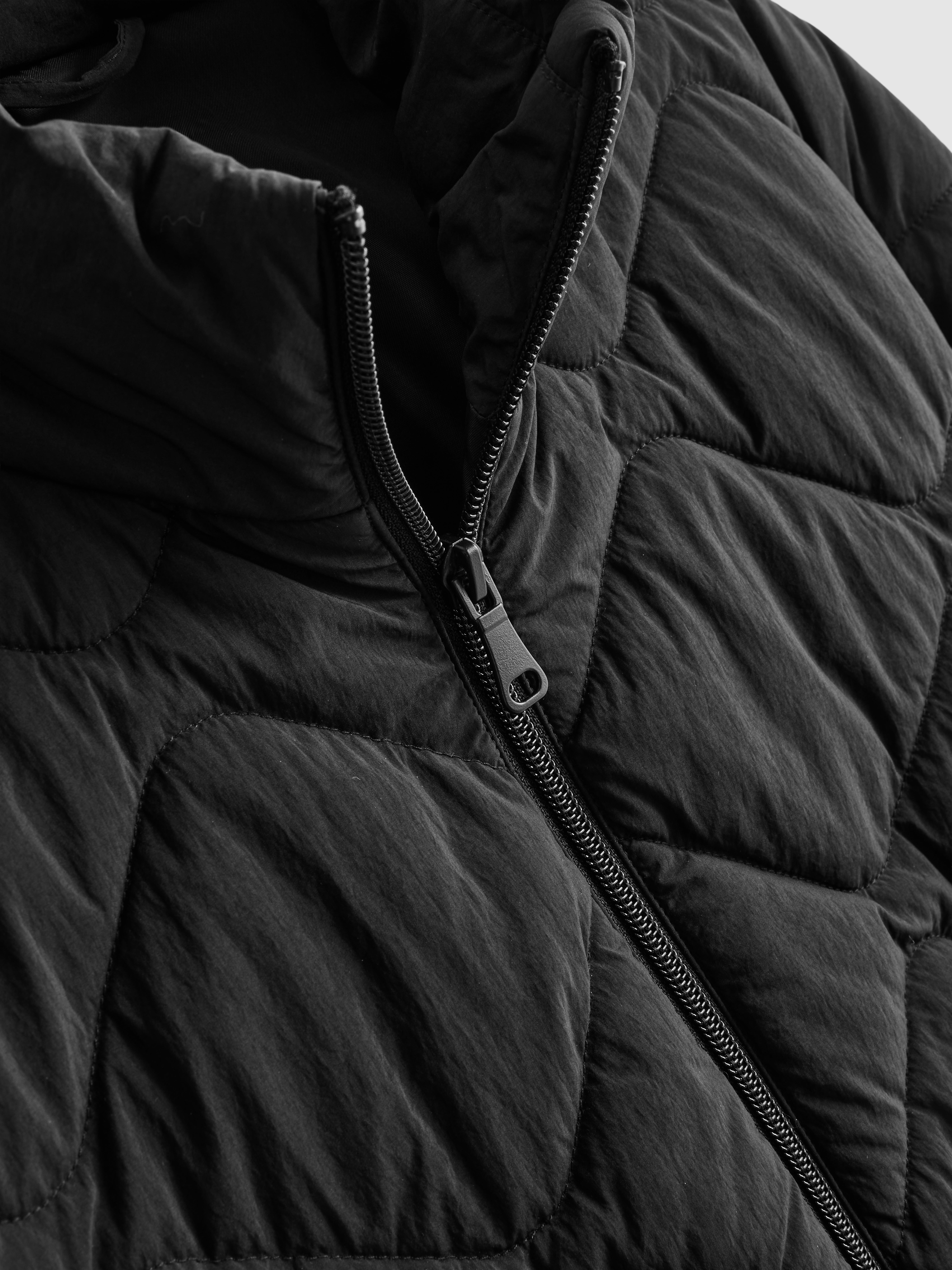 Quilted Funnel Neck Jacket