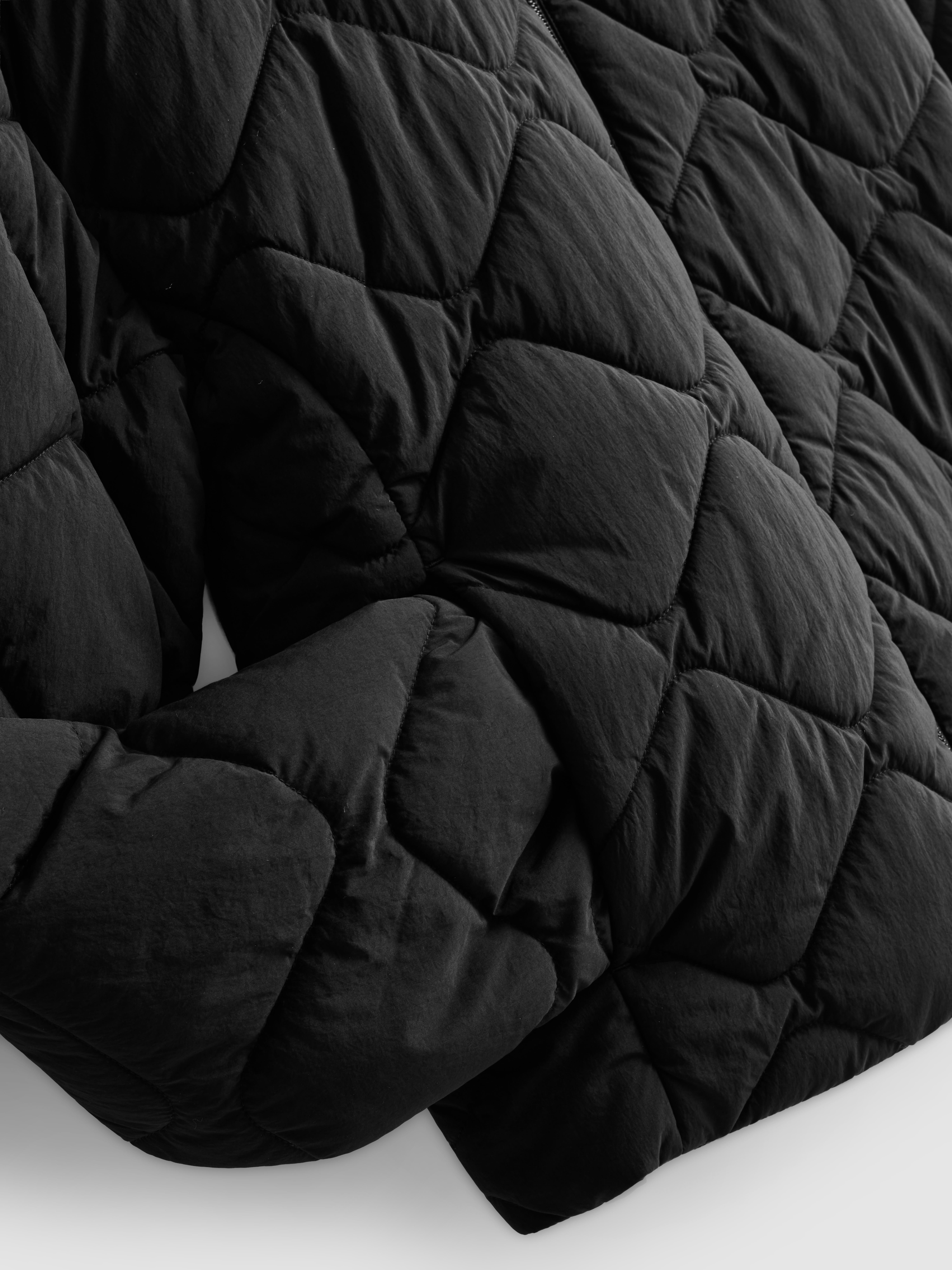 Quilted Funnel Neck Jacket