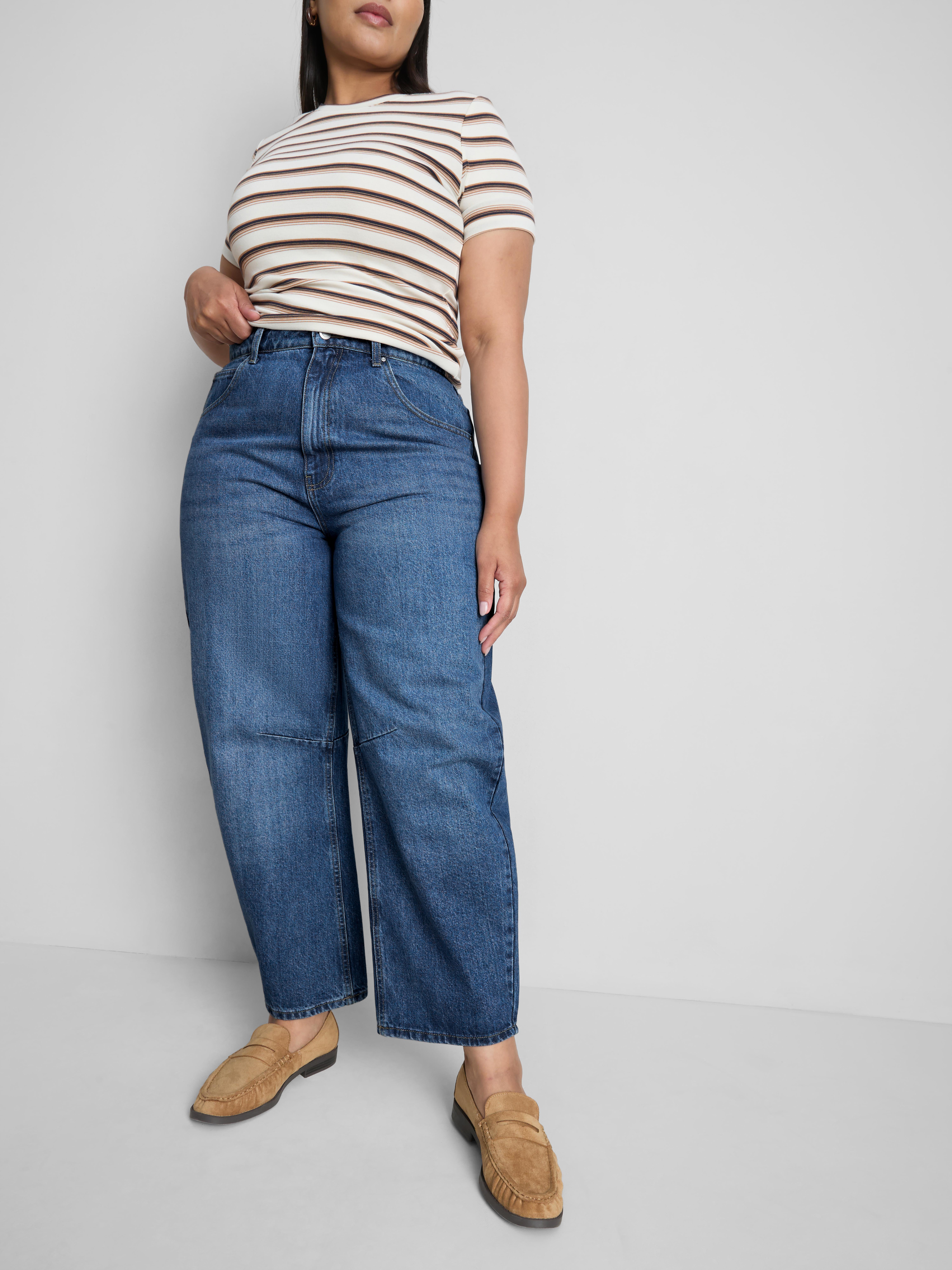 „By Coleen“ Barrel-Jeans aus Baumwoll-Denim
