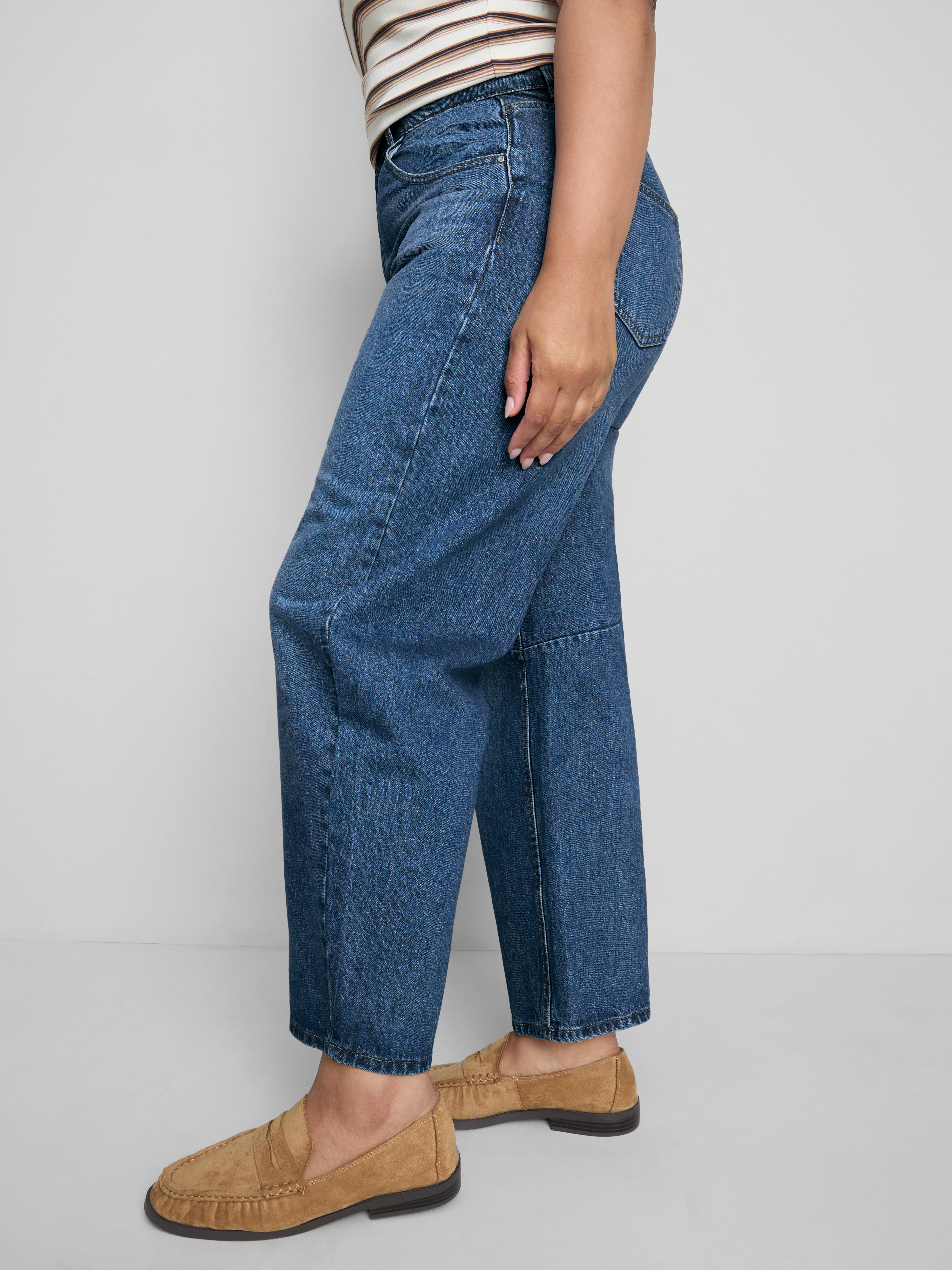 „By Coleen“ Barrel-Jeans aus Baumwoll-Denim