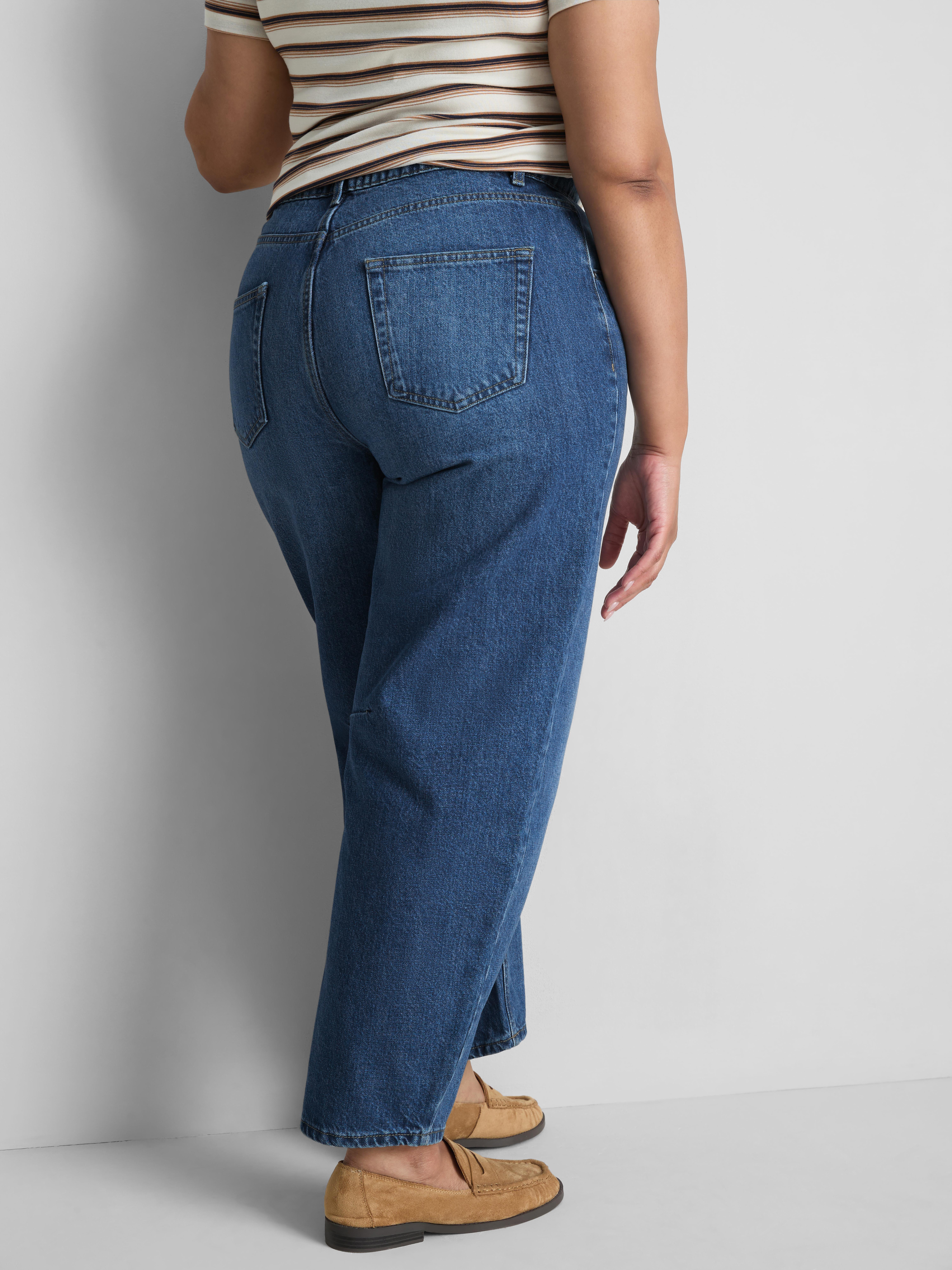 „By Coleen“ Barrel-Jeans aus Baumwoll-Denim