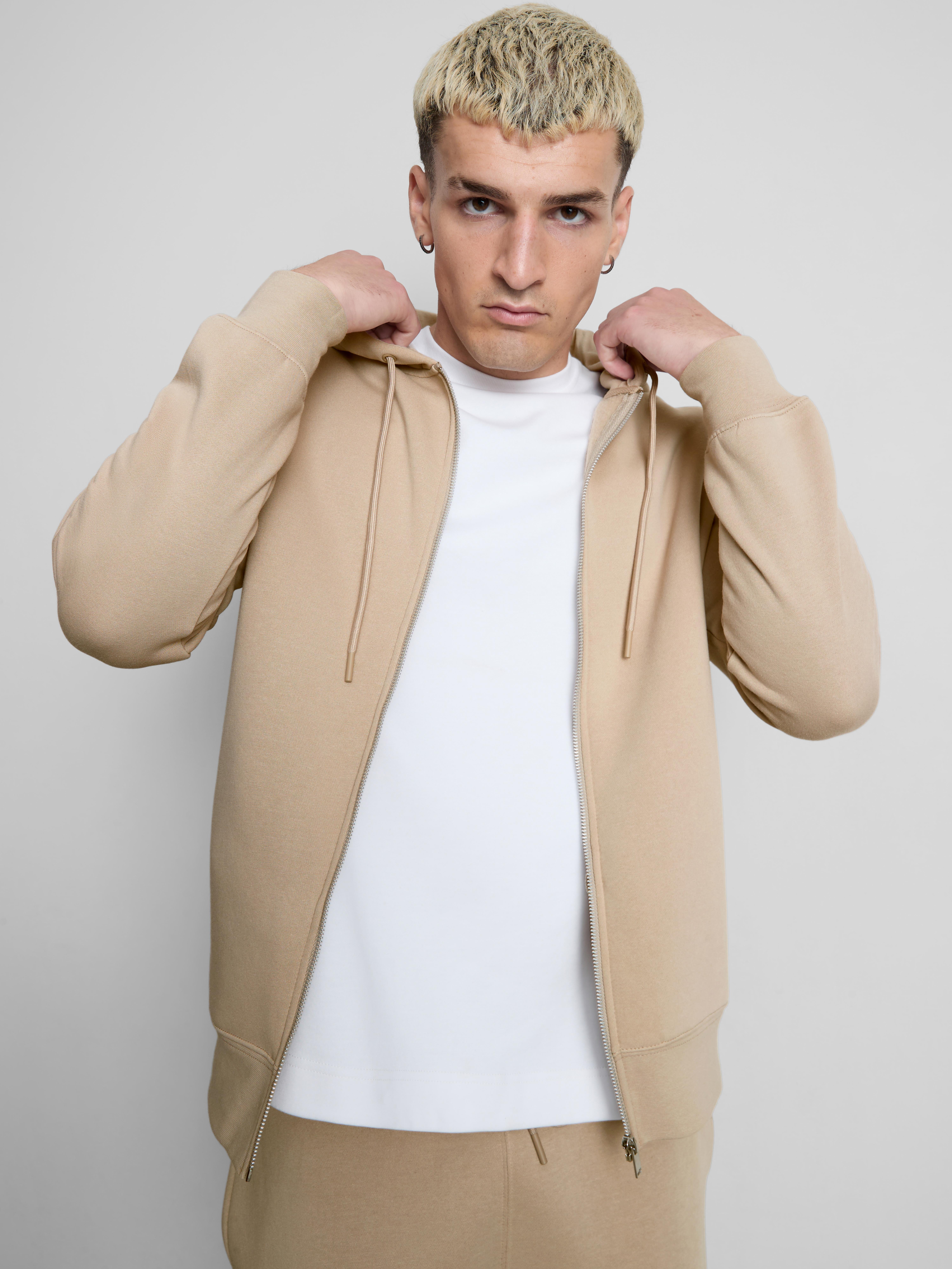 Regular Fit Cotton Blend Zip-Through Hoodie