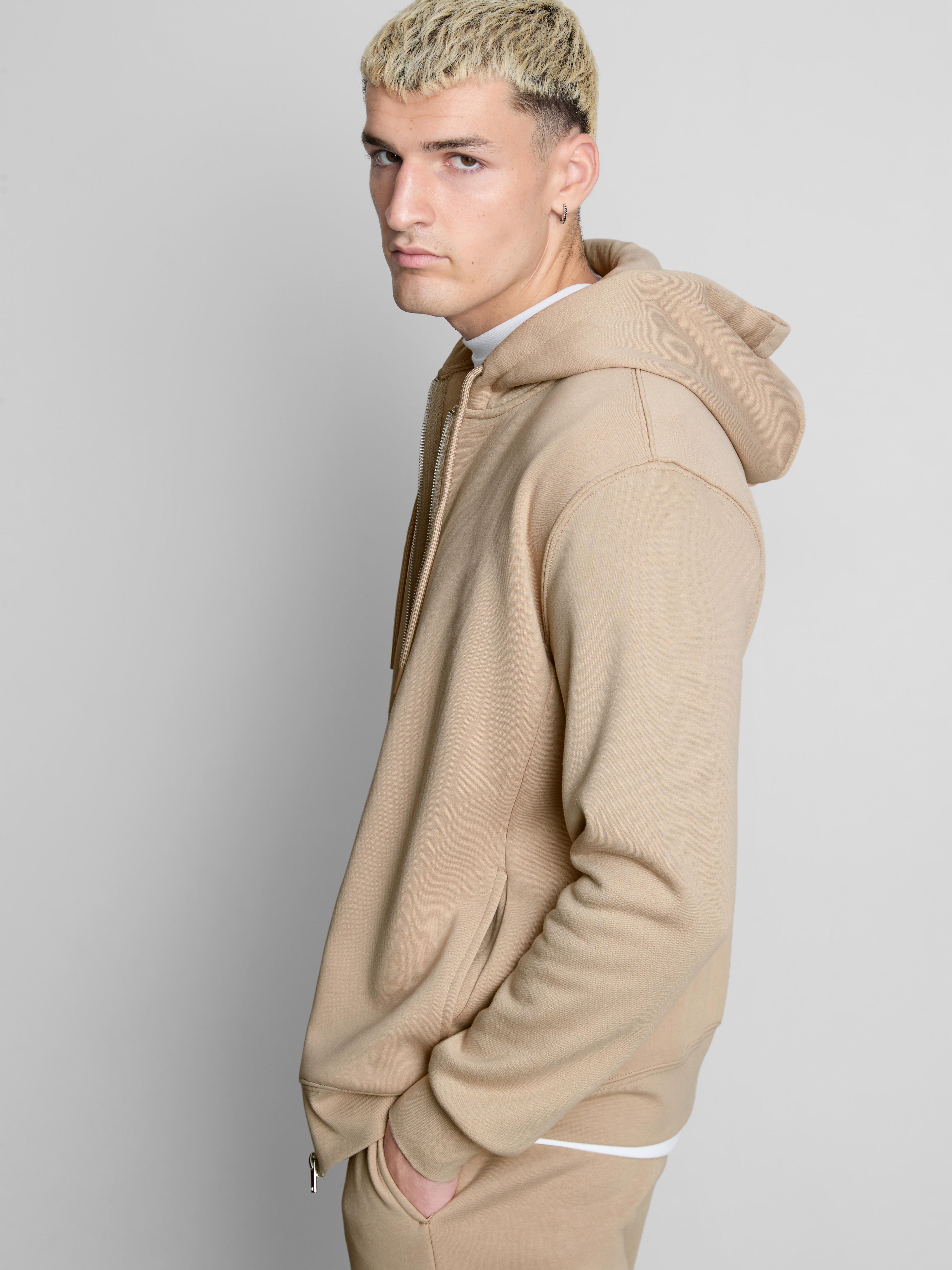 Regular Fit Cotton Blend Zip-Through Hoodie