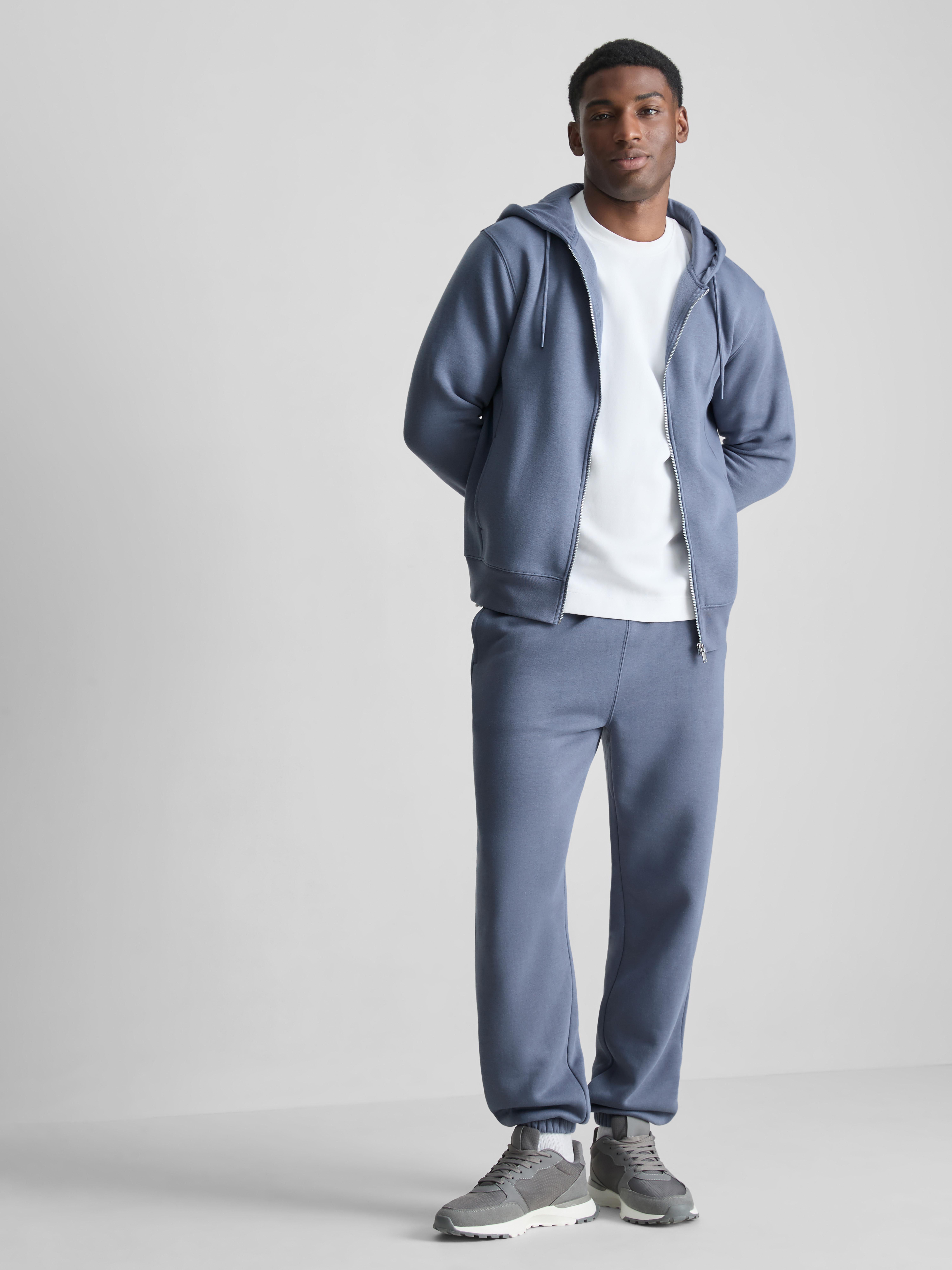 Regular-fit hoodie van katoenmix met rits