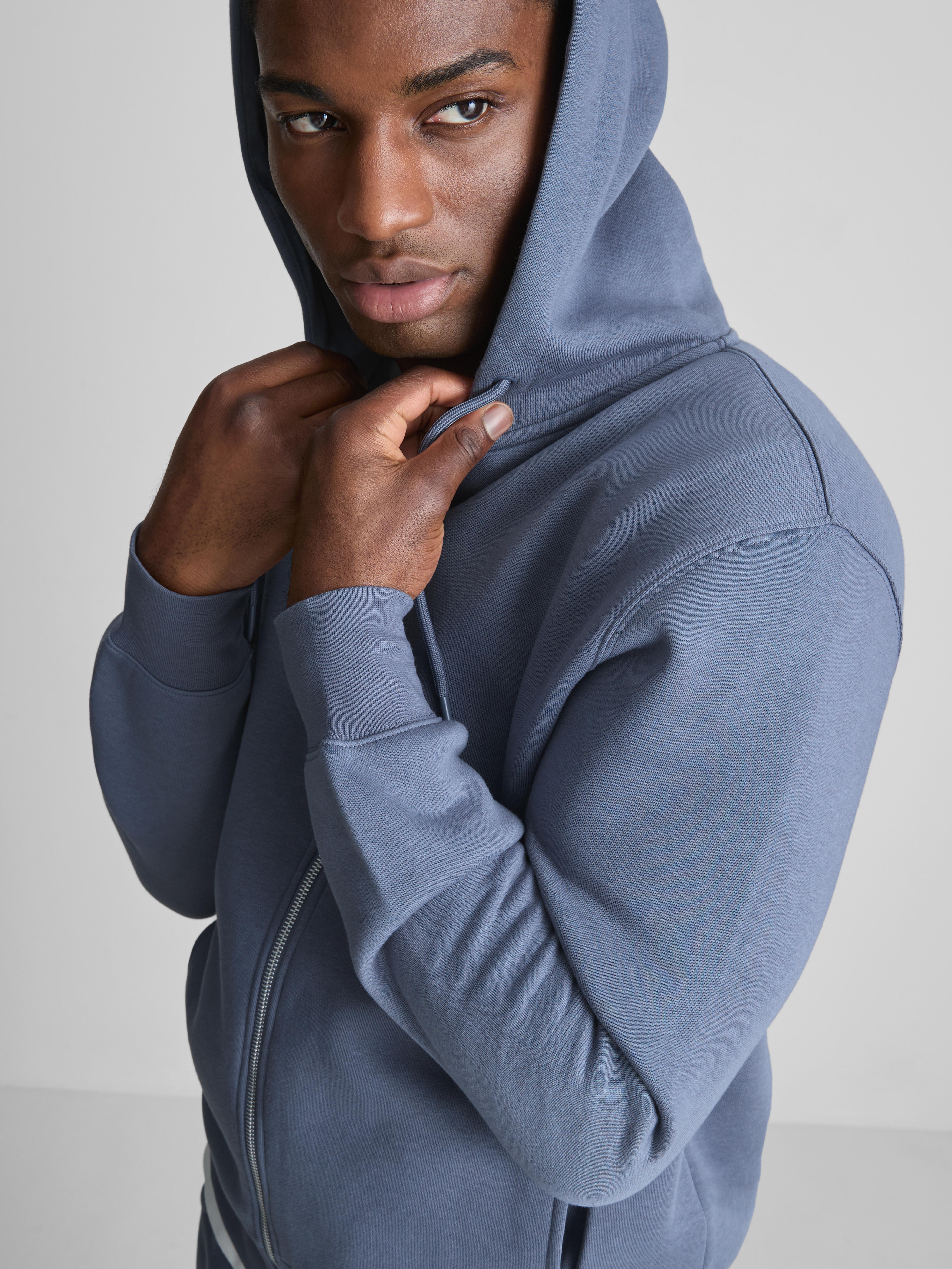 Regular-fit hoodie van katoenmix met rits
