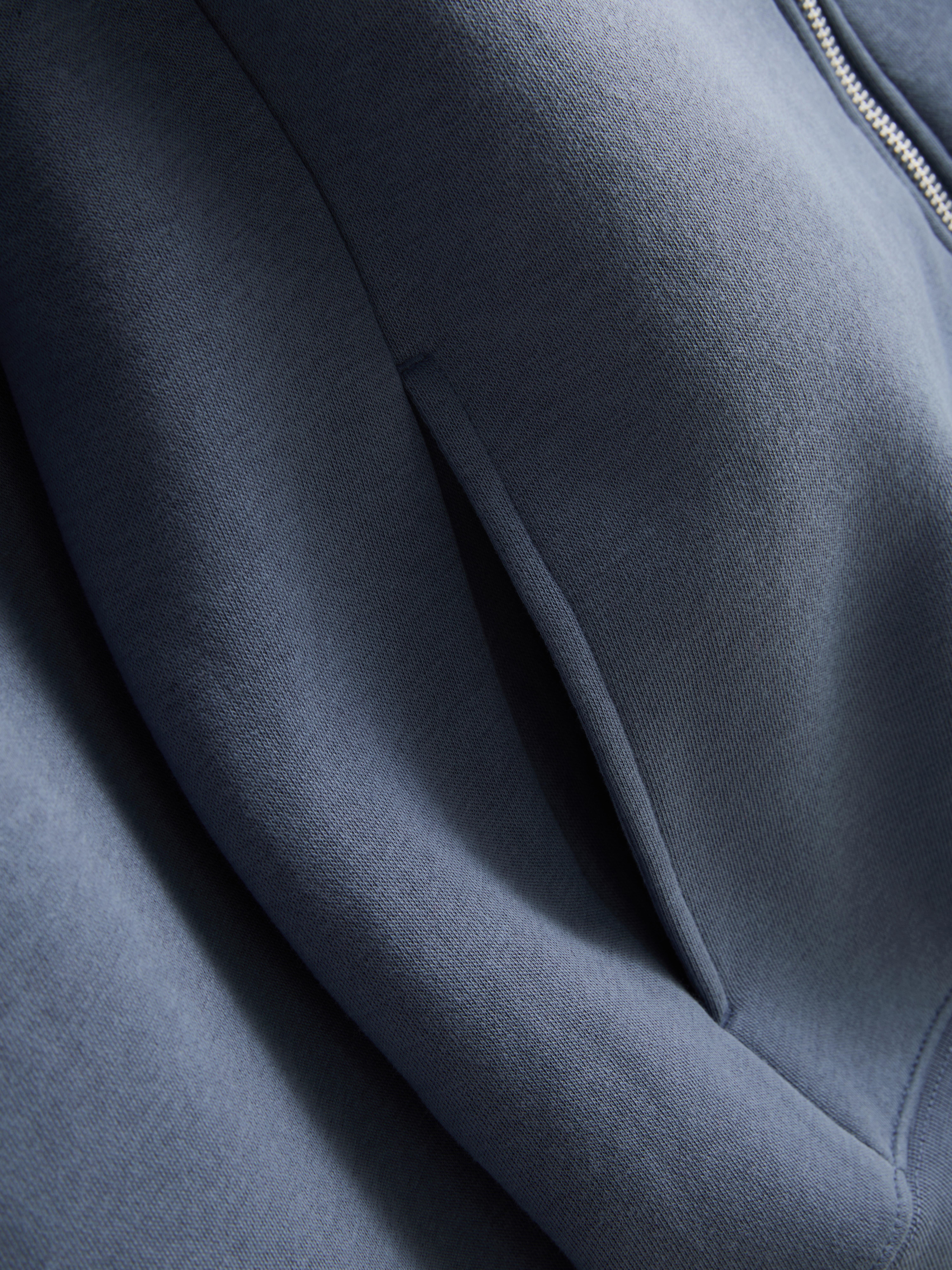 Regular-fit hoodie van katoenmix met rits