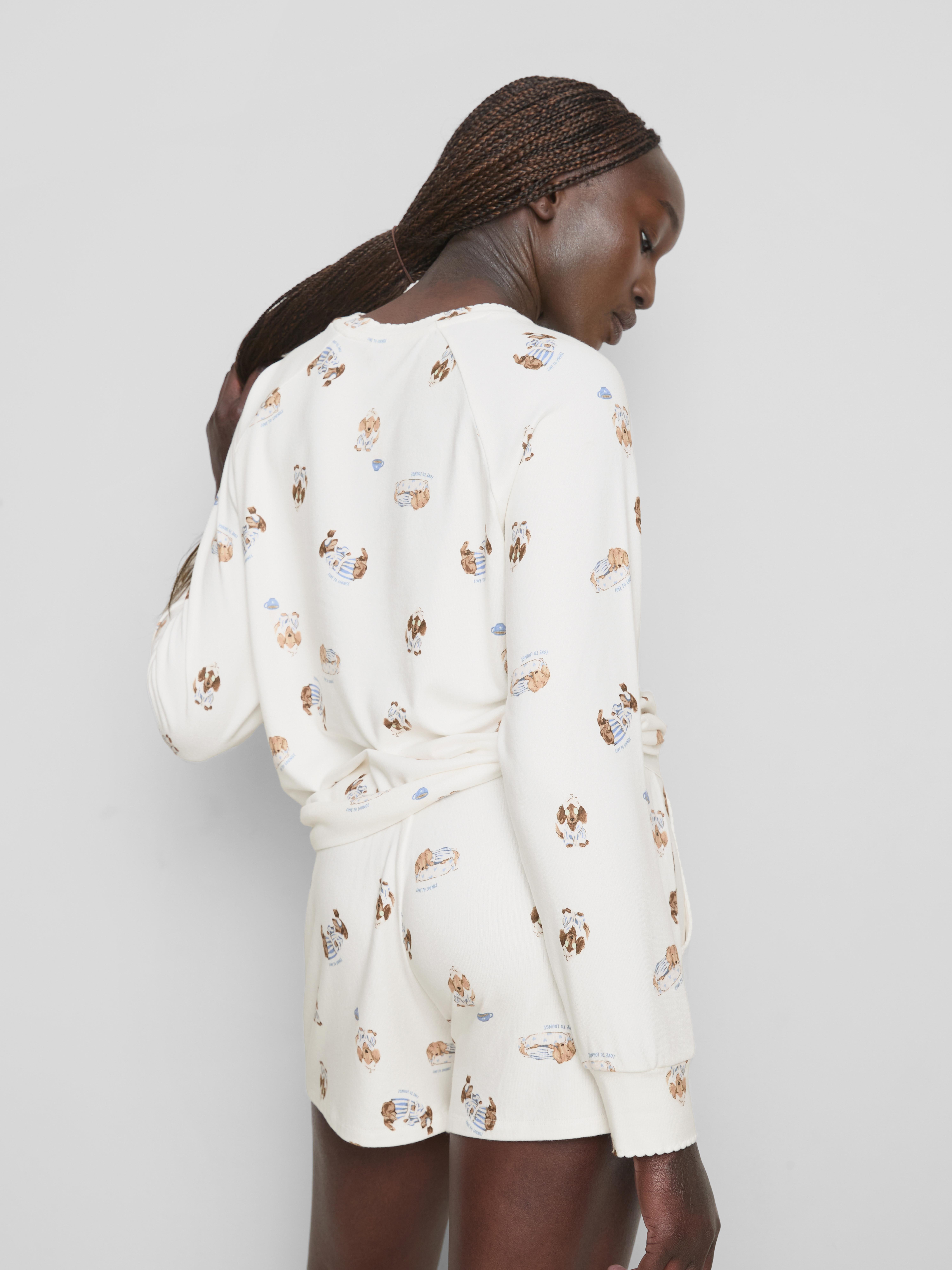 Love To Lounge Dog Print PyjamaTop